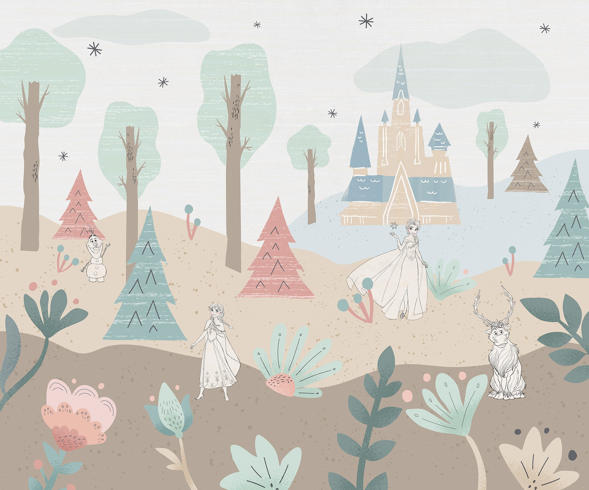 Komar Kindertapete »Disney Frozen Castle Playground«, bedruckt günstig online kaufen