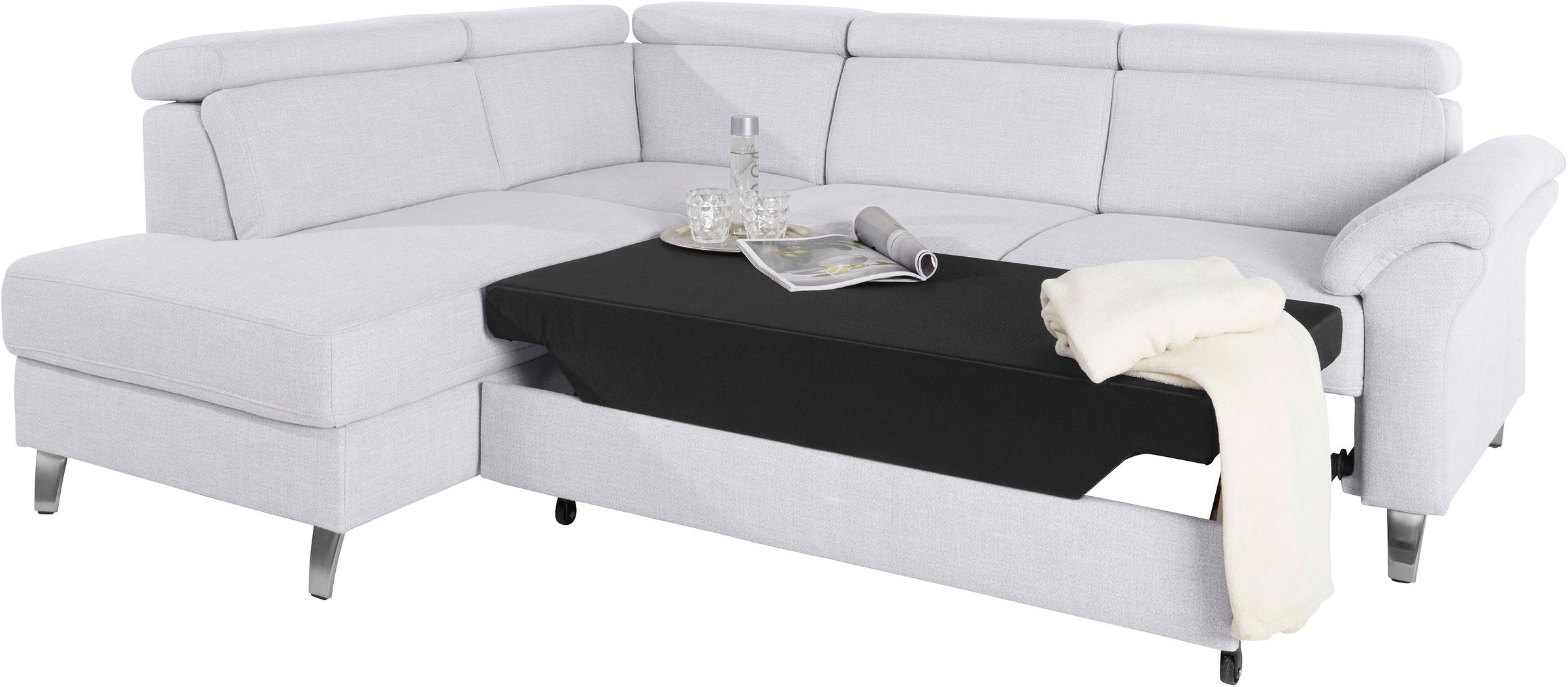 sit&more Ecksofa, inklusive Kopfteilverstellung, wahlweise mit Bettfunktion und Bettkasten