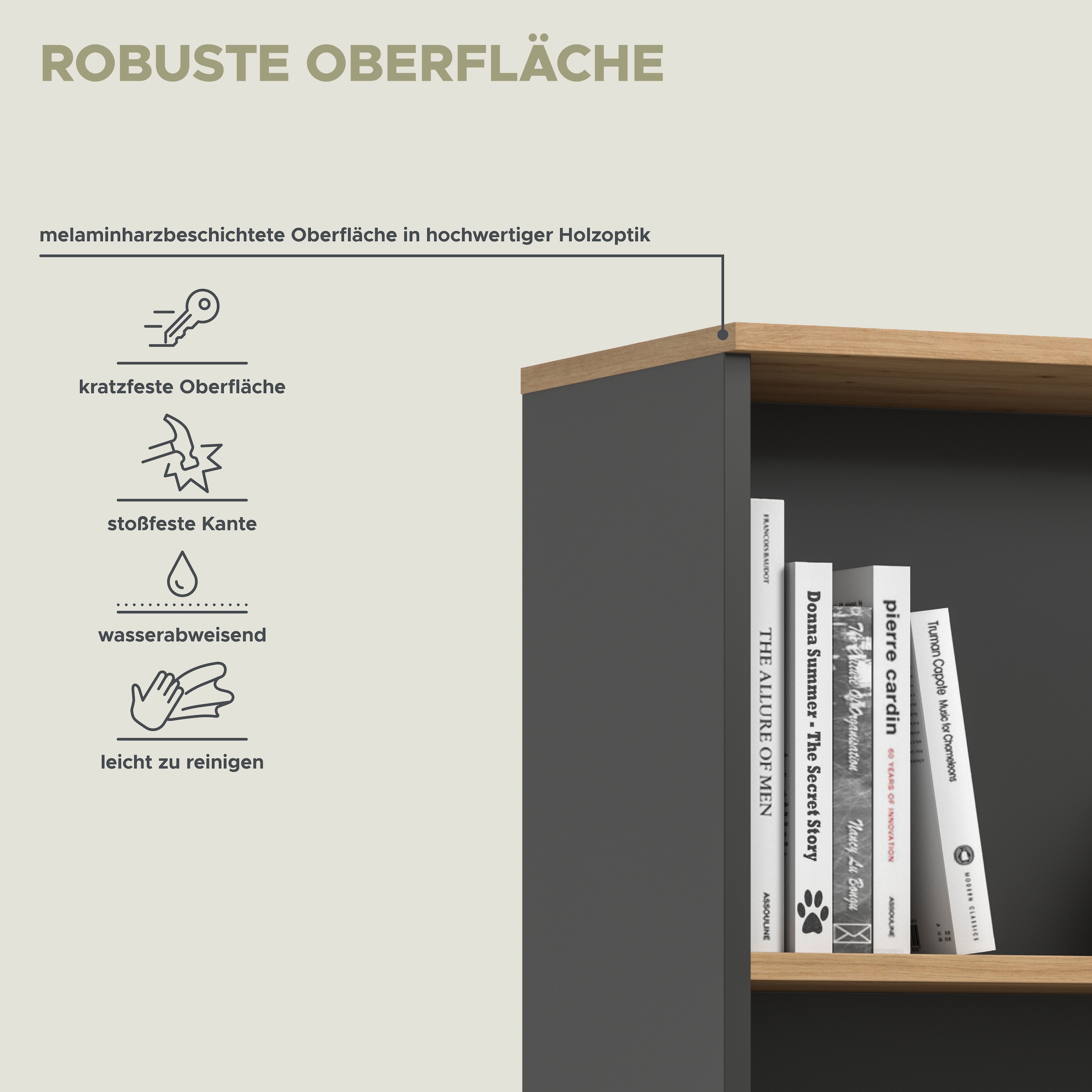 Home affaire Aktenschrank »REHAT, TOPSELLER!, Höhe 190cm, 5 Fächer, 3 feste & 1 variabler Boden« bietet viel Stauraum für ca. 35 Aktenordner,  Regal, Schrank, Büroschrank, Homeoffice, Office, Büro
