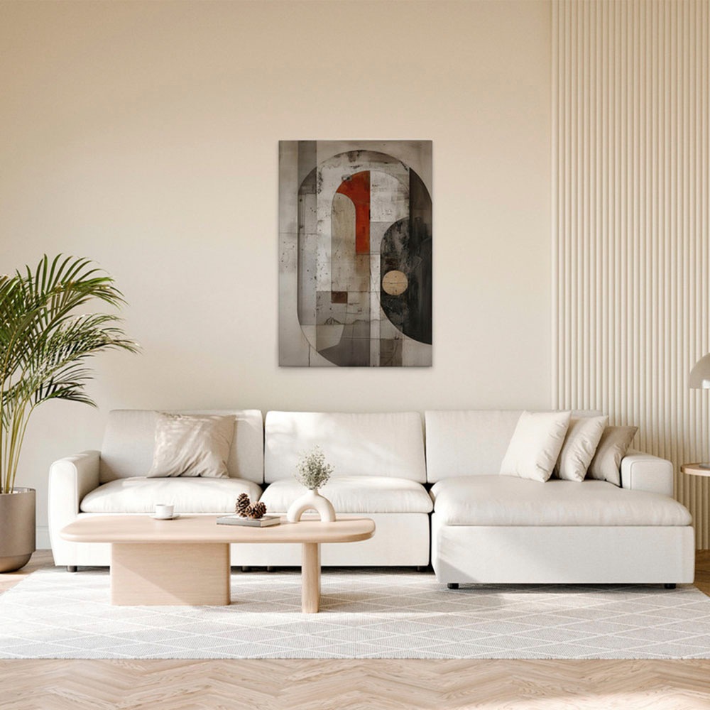 A.S. Création Leinwandbild "Abstract Geometric - Wandbild Beige Schwarz Kei günstig online kaufen