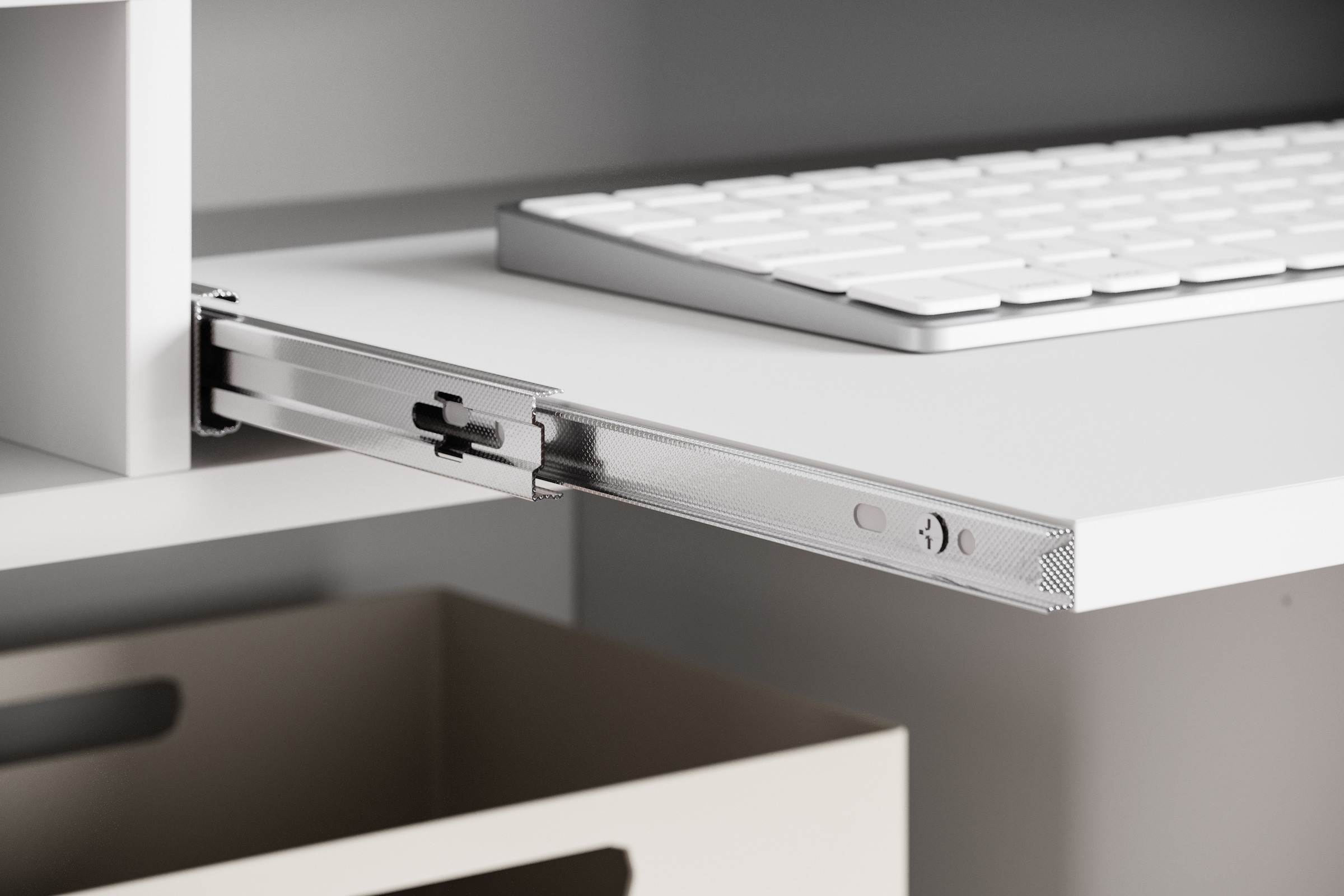 INOSIGN PC-Schrank »Kenia, Sekretär, Home Office«, (1 St.), Mit Push-to-open, Tastaturauszug und praktischem Stauraum