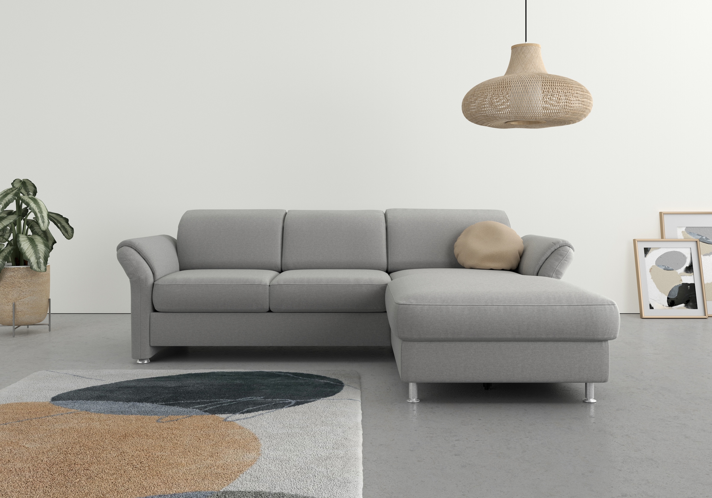 sit&more Ecksofa »Apulia L-Form«, wahlweise Bettfunktion, Bettkasten und Kopf- und Armteilverstellung