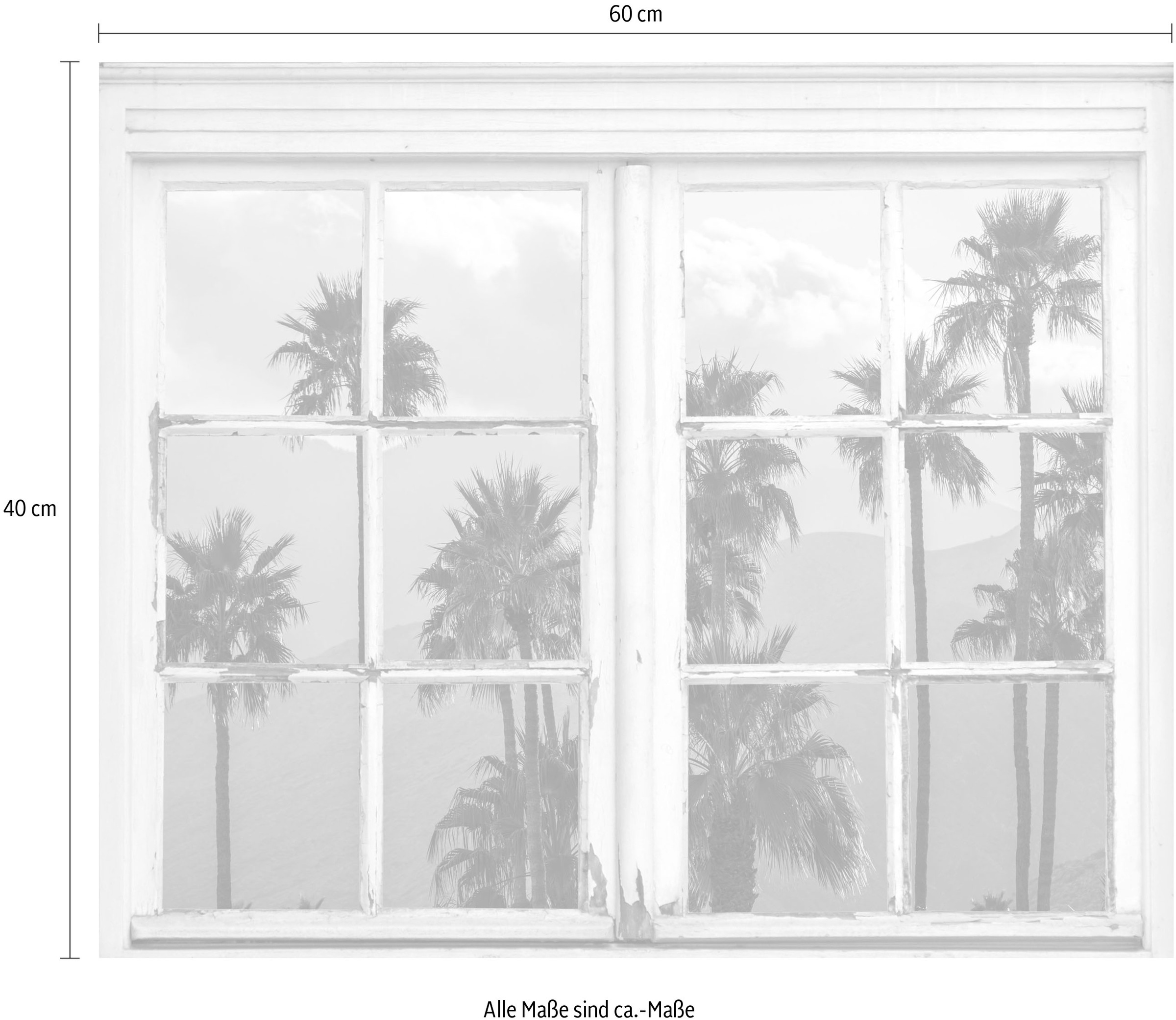 queence Wandsticker »Palmen«, Wandsticker, Wandbild, selbstklebend, 3D, Fenster