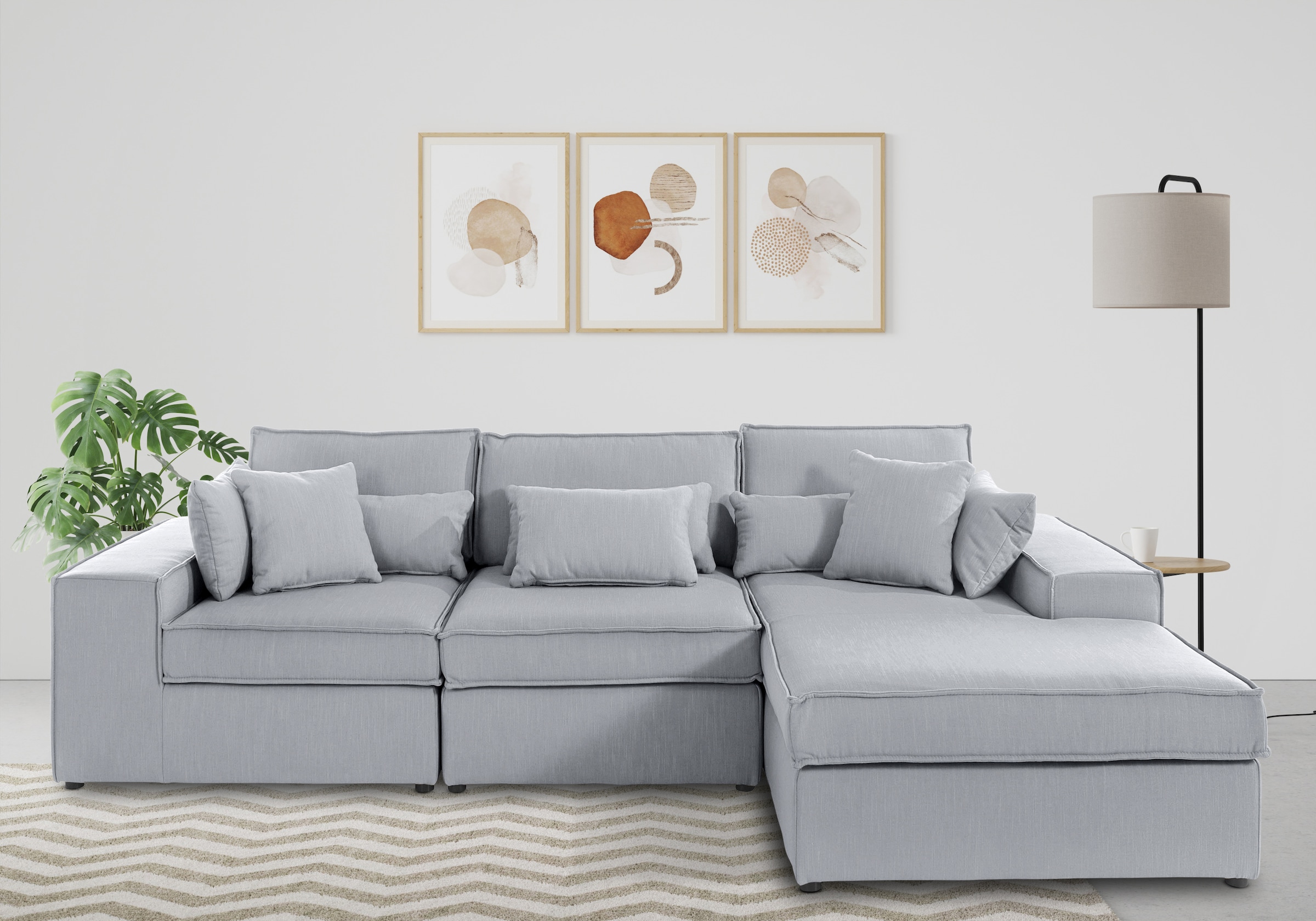 OTTO home Ecksofa »Florid L-Form« 3 Teile, bestehend aus Modulen, viele Bez günstig online kaufen