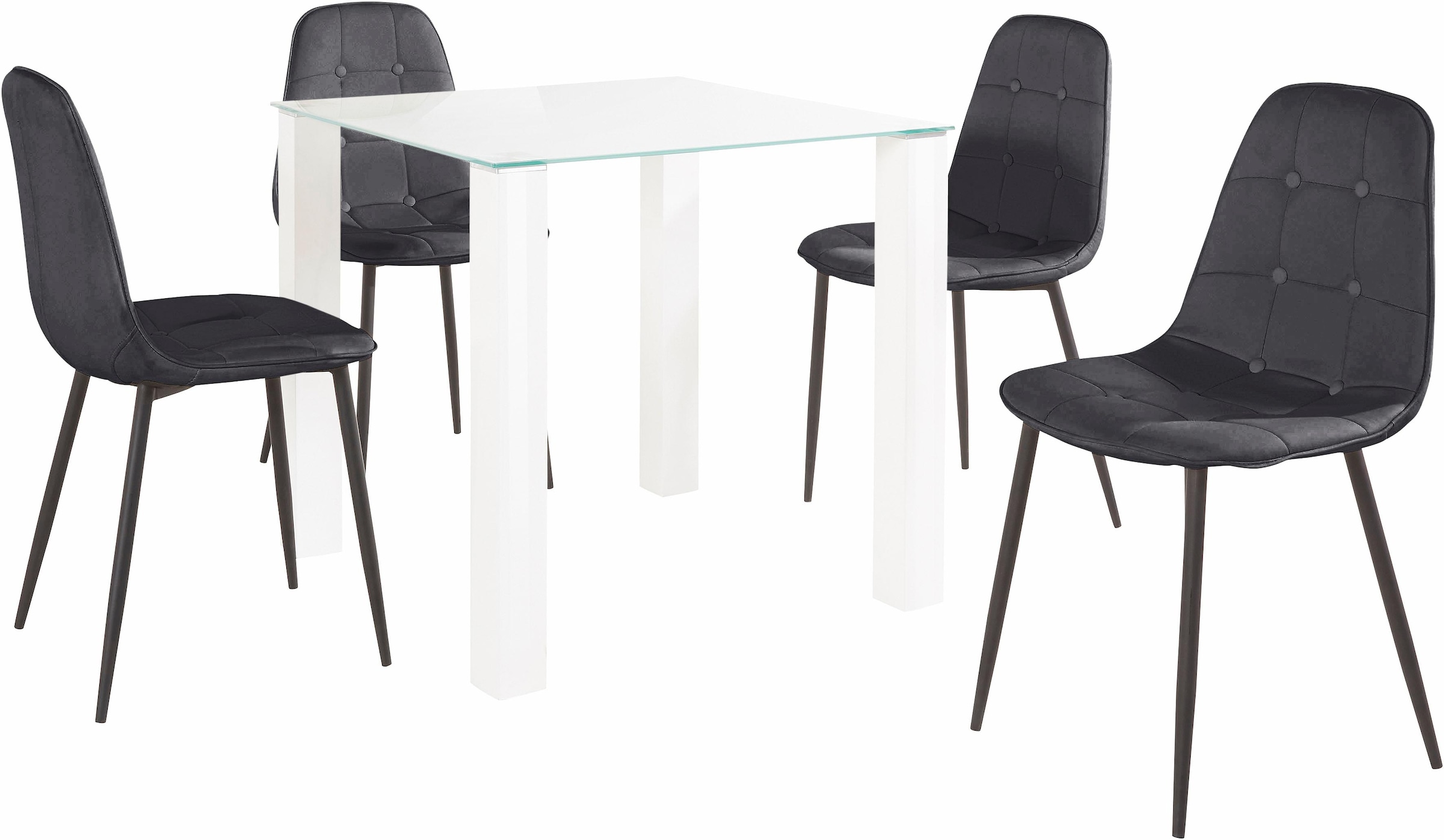INOSIGN Essgruppe, (Set, 5 tlg.), mit Glastisch, Breite 80 cm