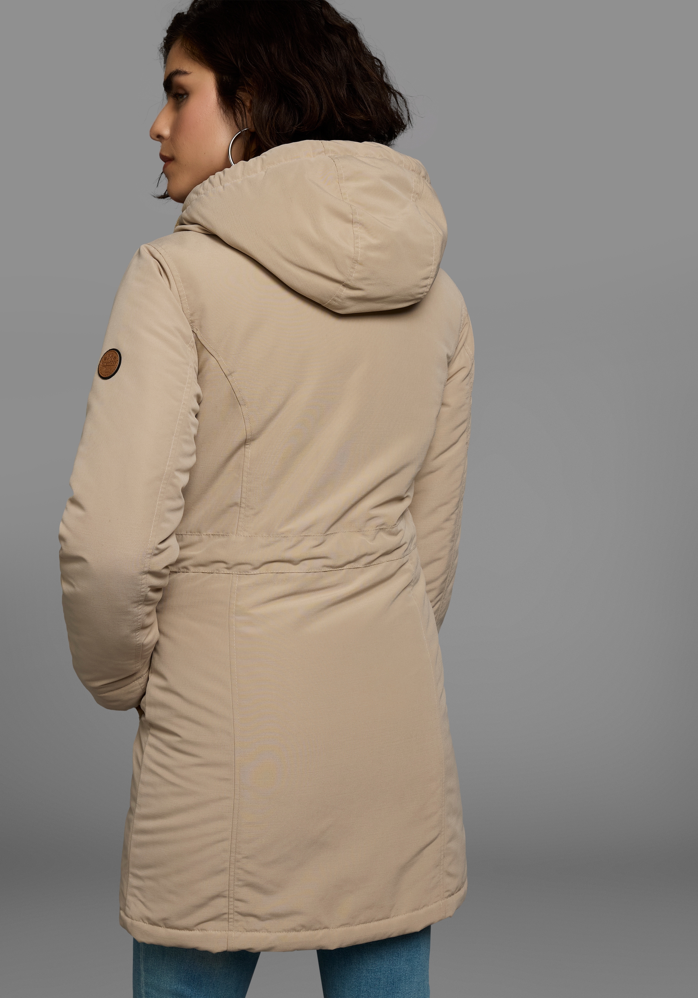 KangaROOS Winterjacke, mit Kapuze, für die kalte Jahreszeit, aus leichtem Webstoff, modisch