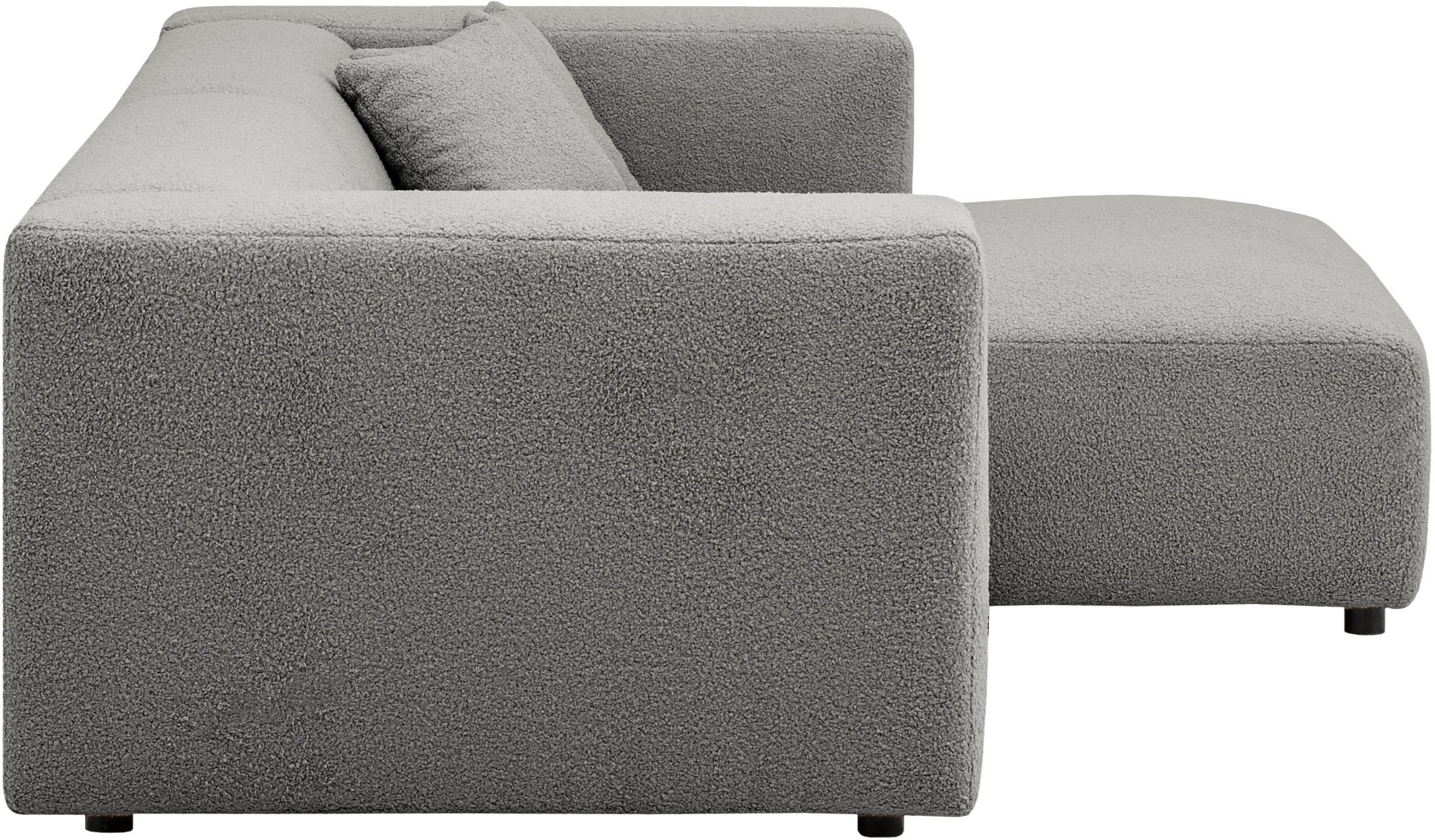 andas Ecksofa »BAKELS, L-Form in Cord oder Boucle-Stoff, moderne Couch«, wahlweise Recamiere rechts/links, bequemer Sitzkomfort