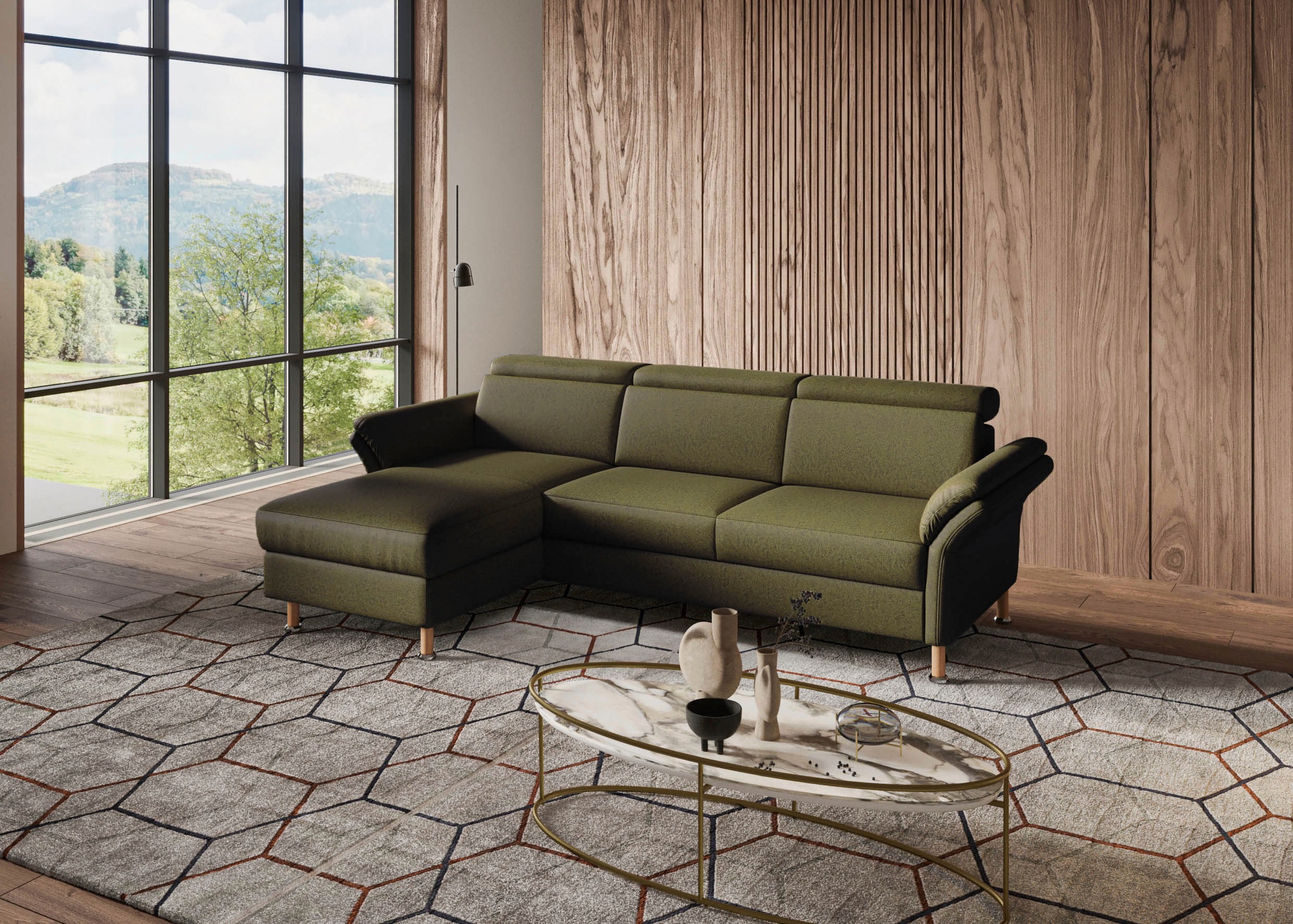 Home affaire Ecksofa »Calypso L-Form«, mit motorischen Funktionen im Sofa und Recamiere