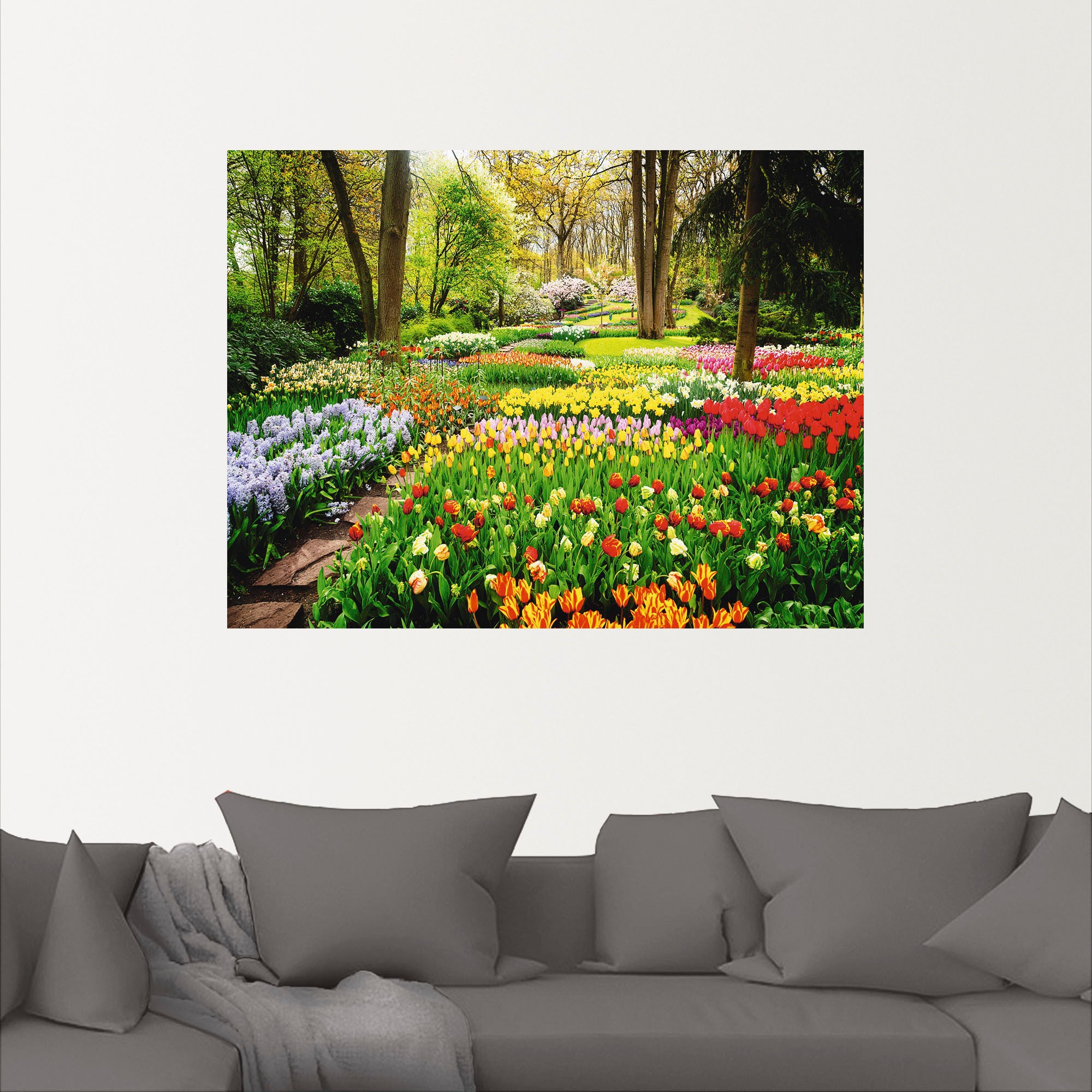 Artland Wandbild »Tulpen Garten Frühling«, Blumenwiese, (1 St.), als Alubild, Outdoorbild, Leinwandbild, Poster, Wandaufkleber