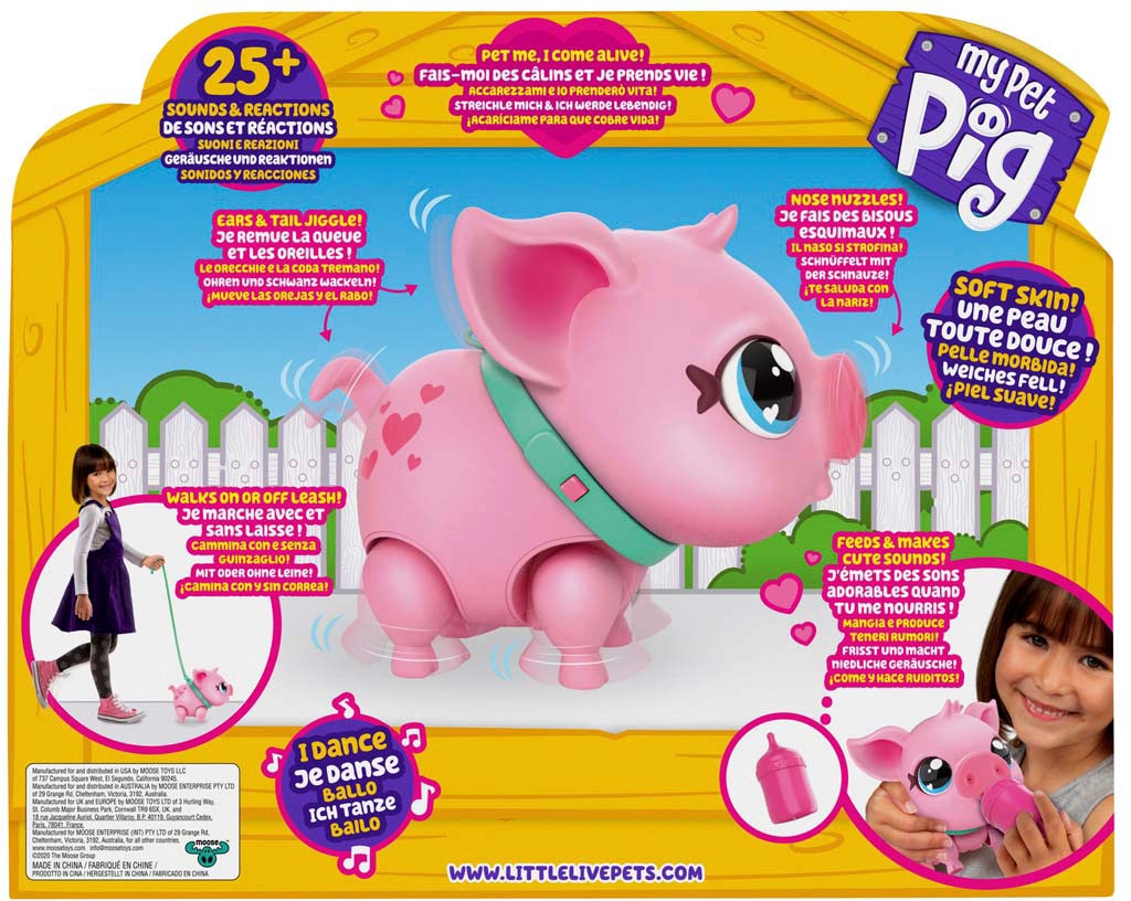 Moose Spielfigur »Little Live Pets,  Mein Hausschwein Piggly« mit Geräuschen und Reaktionen