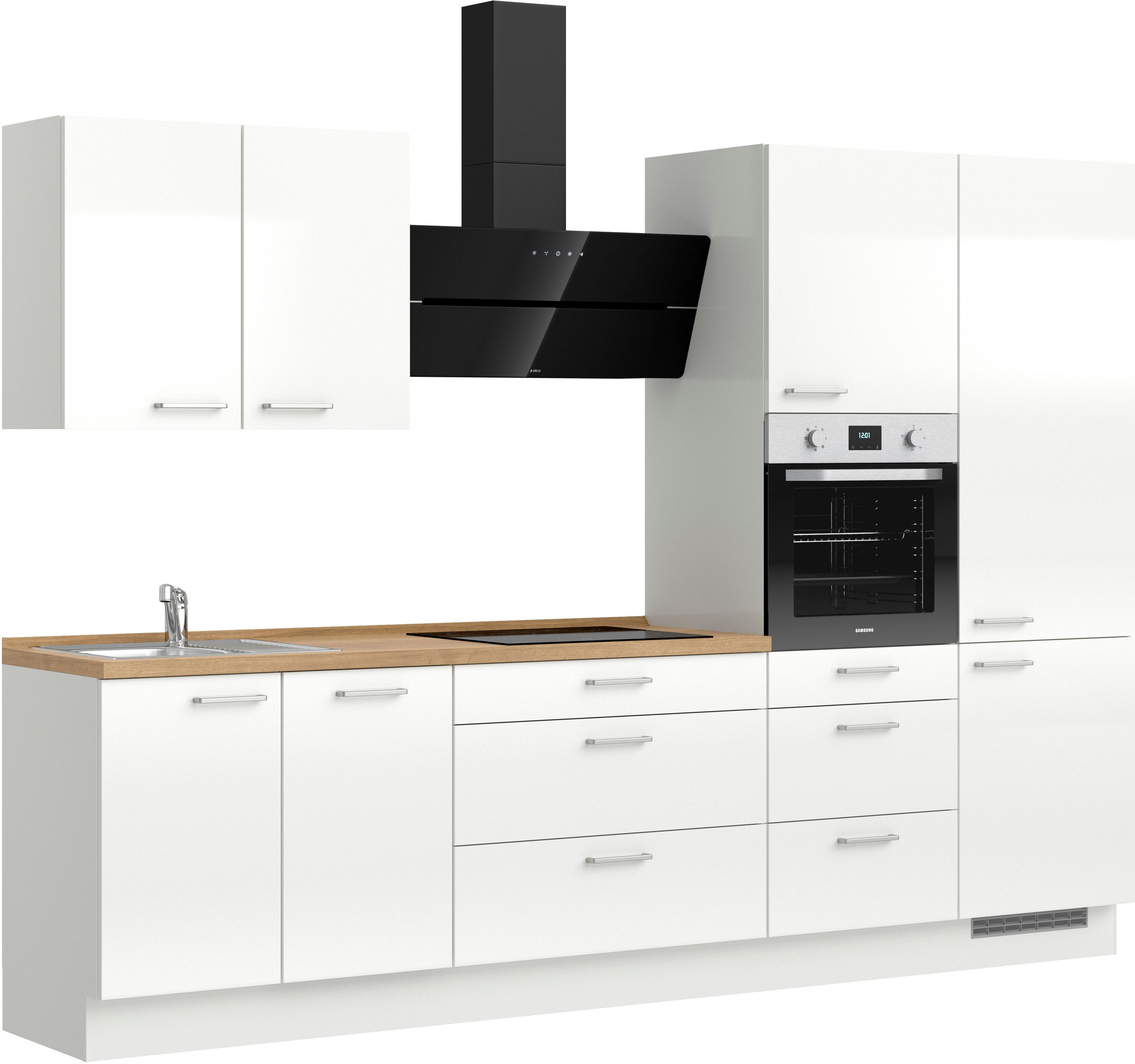 nobilia® Küchenzeile »"Flash II"«, vormontiert, Ausrichtung wählbar, Breite 300 cm, wahlw. mit E-Geräten