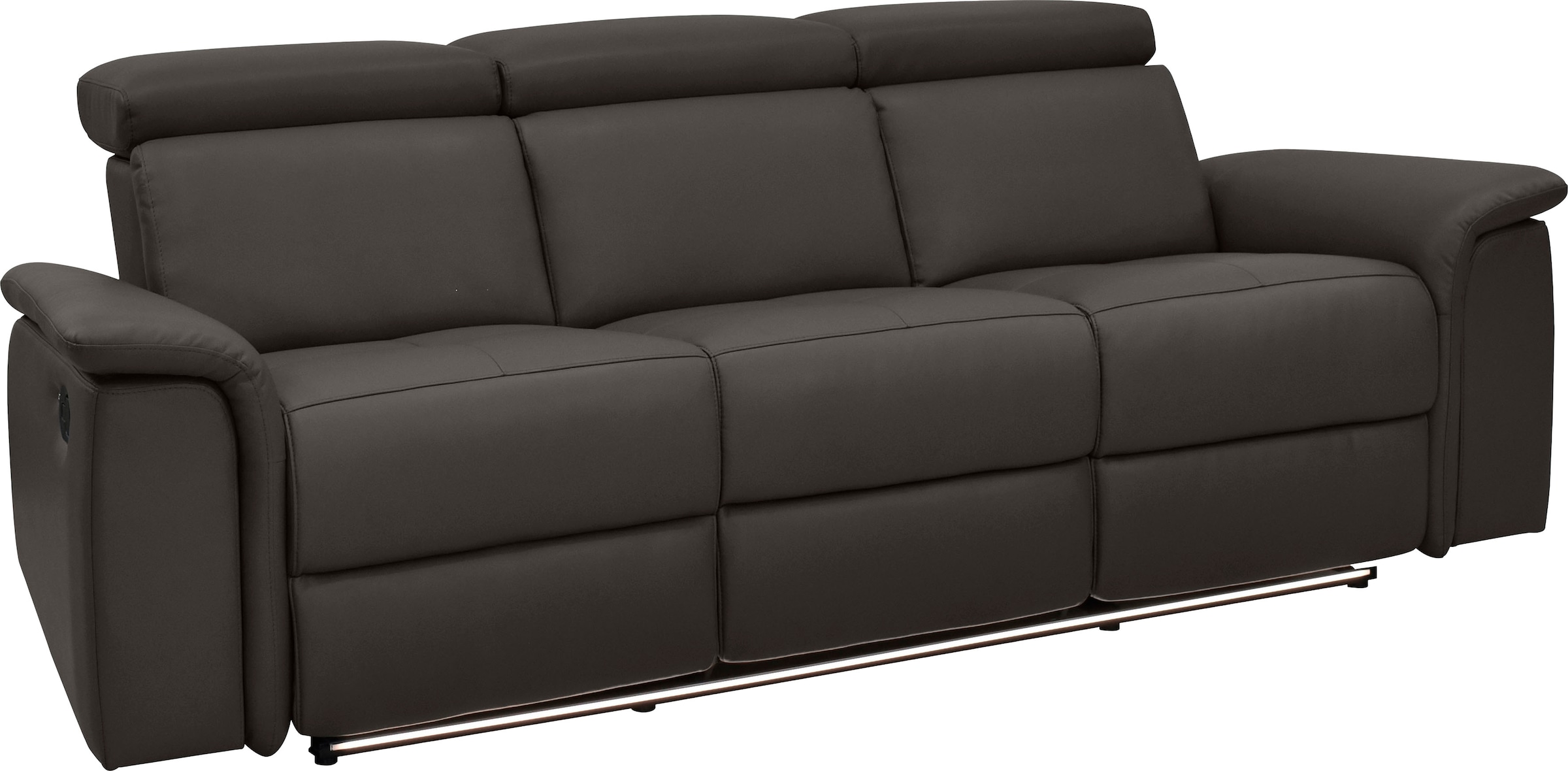 Places of Style 3-Sitzer »Pareli 229cm, manuelle u. elektr. Relaxfunktion in 2 Sitzen«, USB, KT-Verstellung, LED Beleuchtung, in Echtleder, Kunstleder, Web