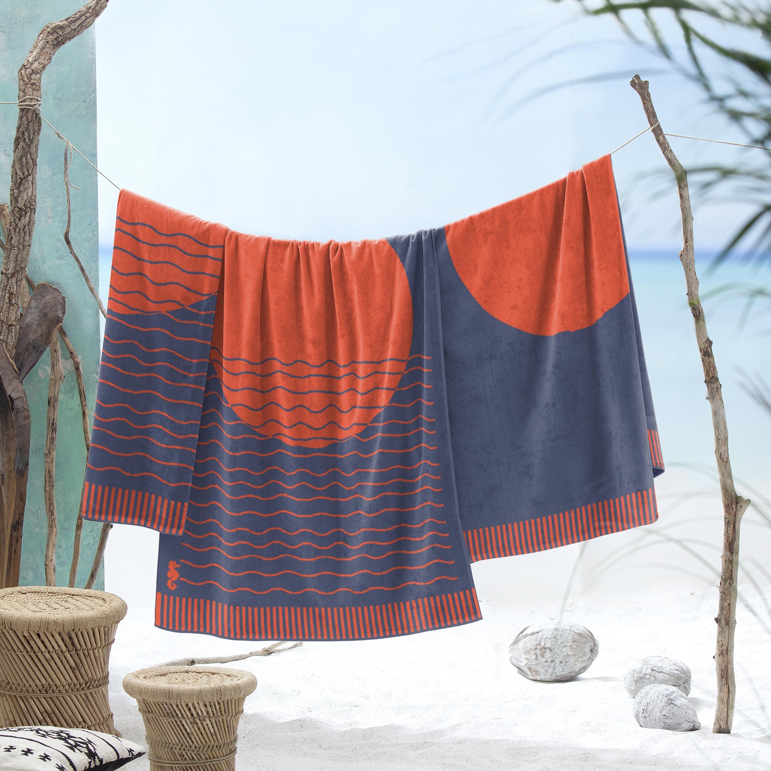Seahorse Strandtuch »Sunny Waves«, (1 St.), im maritimem Style günstig online kaufen