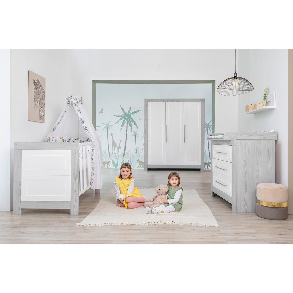 Schardt Babyzimmer-Komplettset »Scandic«, (Set, 3 St.), Made in Germany; mit Kinderbett, Kleiderschrank und Wickelkommode