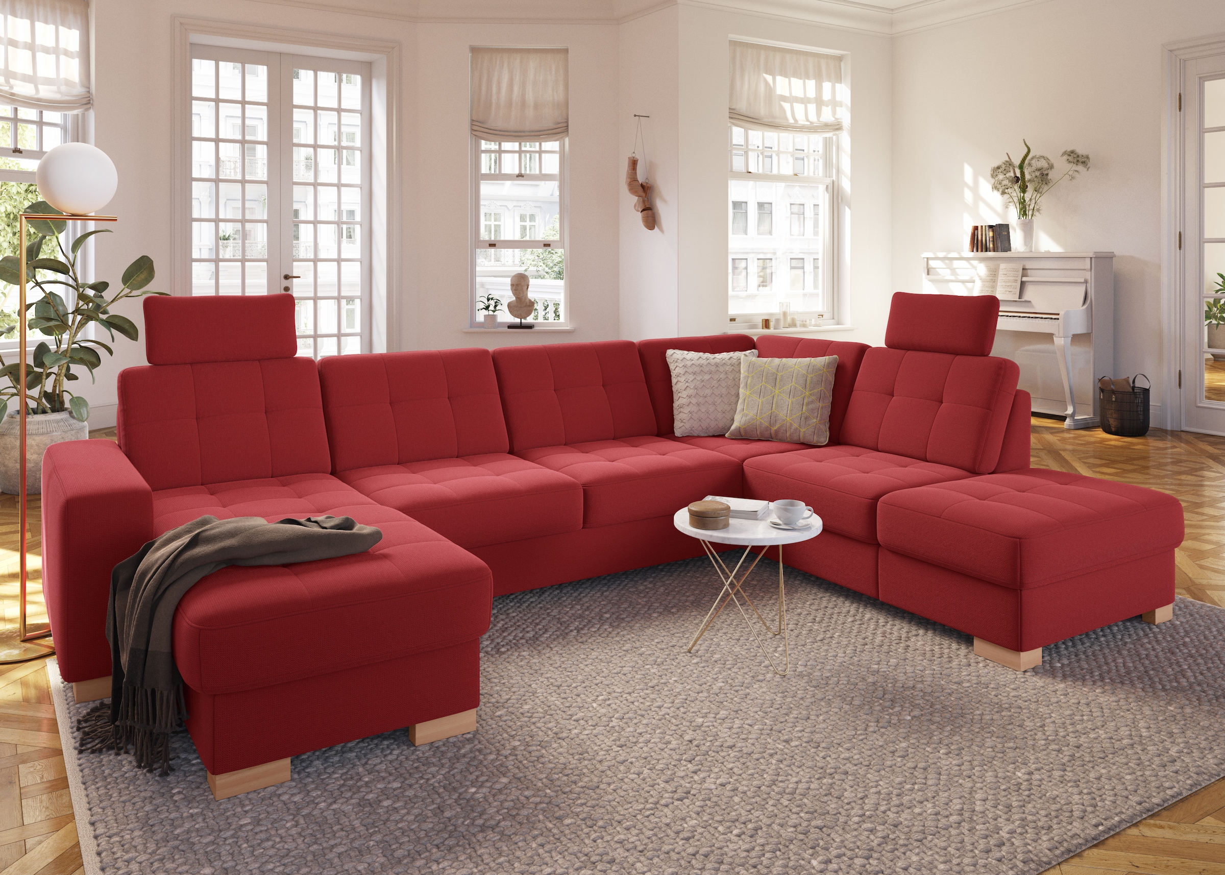 sit&more Wohnlandschaft »Quincy U-Form«, wahlweise mit Bettfunktion und Bettkasten
