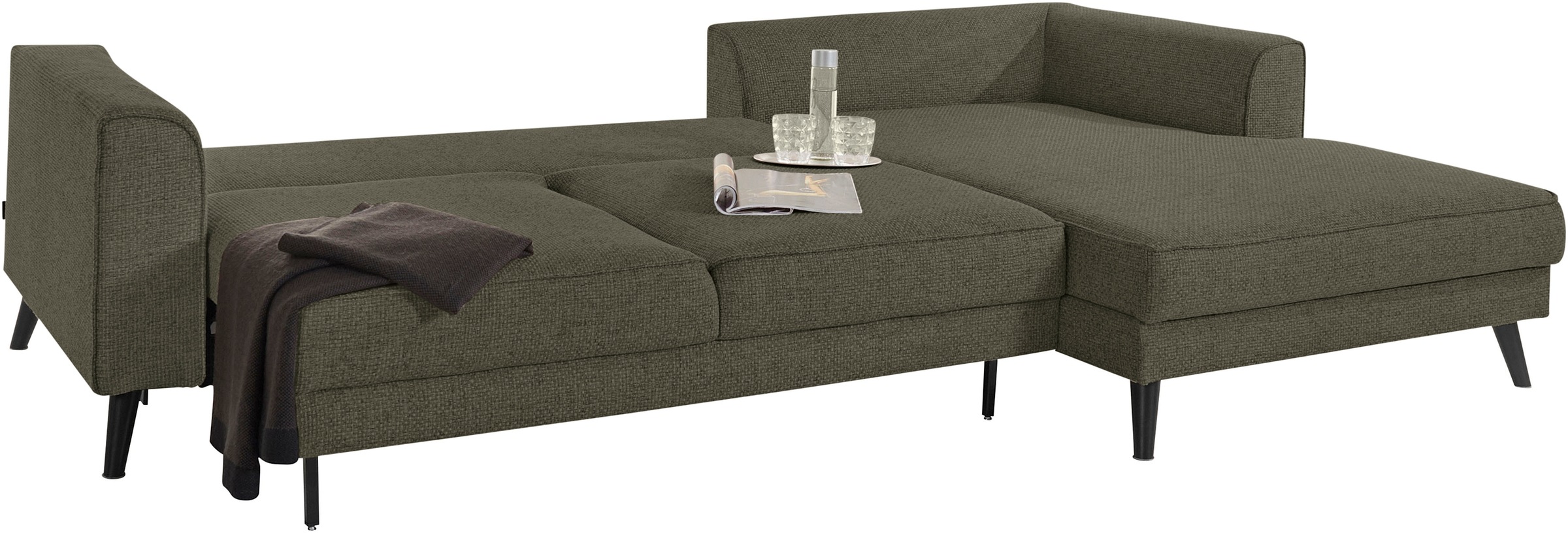 INOSIGN Ecksofa »Lumber Jack, elegant und bequem, Breite 280, hoher Fuß, L-Form«, in moderner Optik