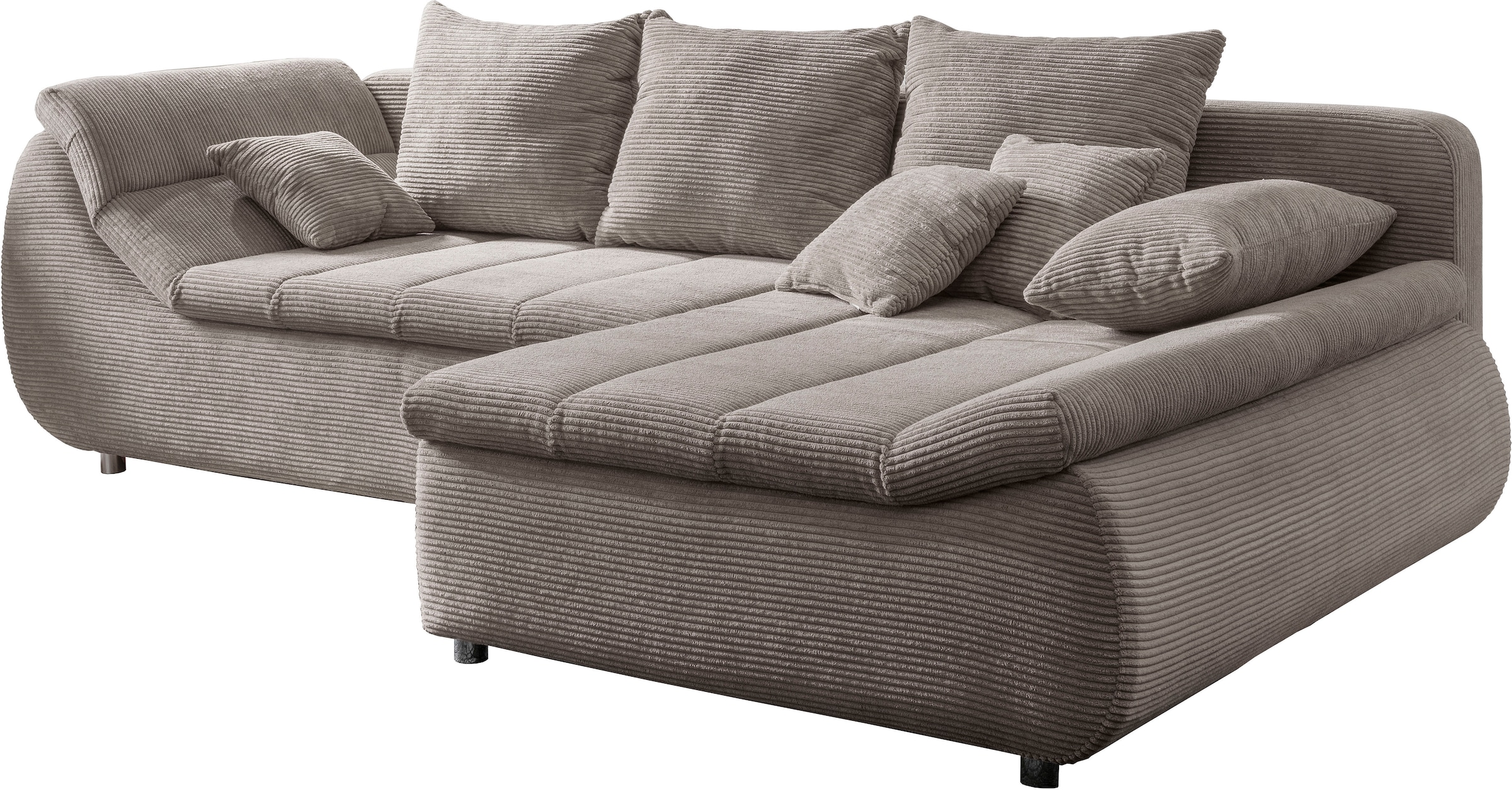 INOSIGN Ecksofa »Imola elegant und bequem, aktuelle Steppung im Sitz, L-Form«, wahlweise mit Bettfunktion
