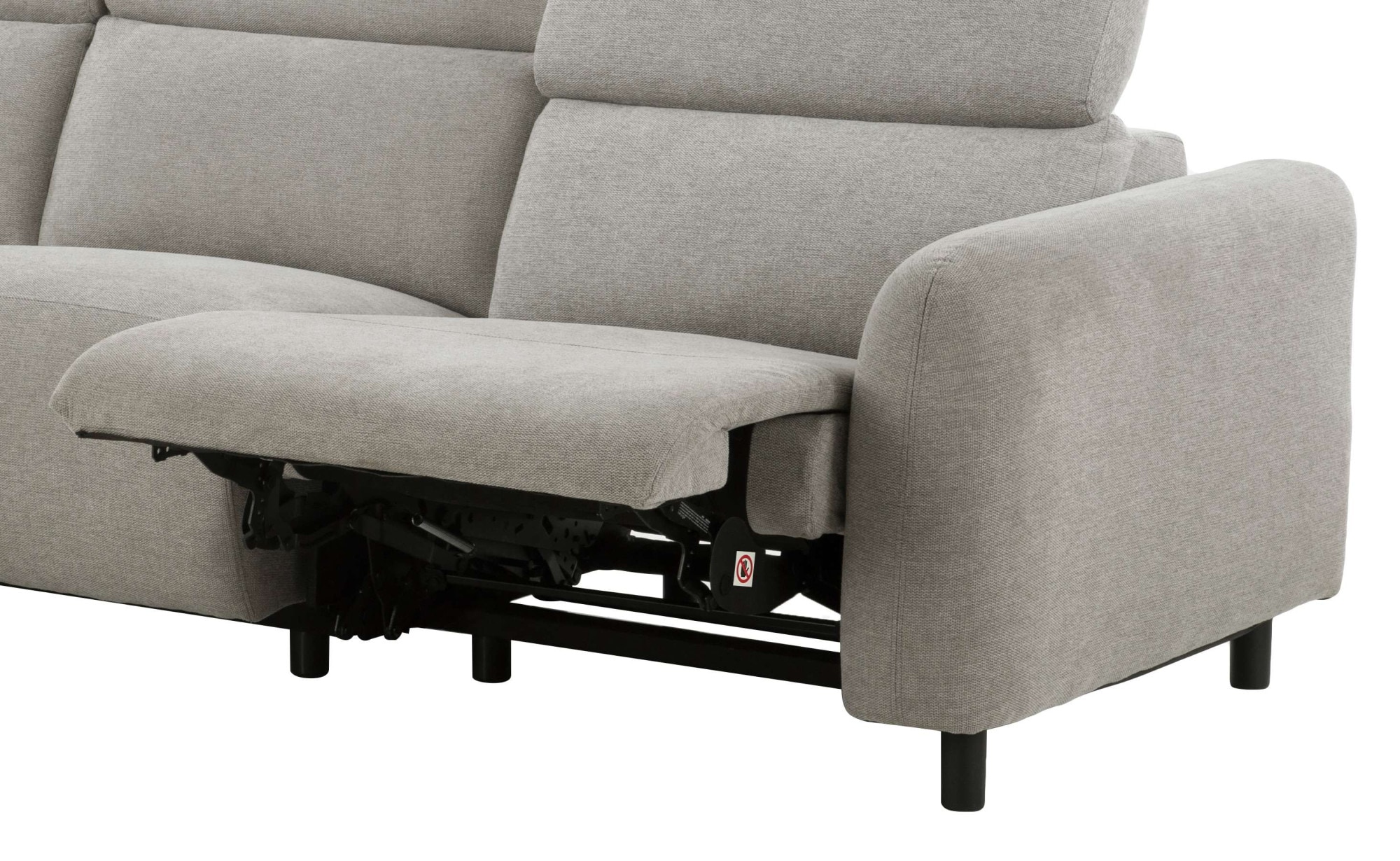 Home affaire Ecksofa »SKAANE Struktur, L-Form, 274 cm, manuelle u. elektrische Funktion,«, rundes Design, Kopfteilverstellung, Federkernpolsterung
