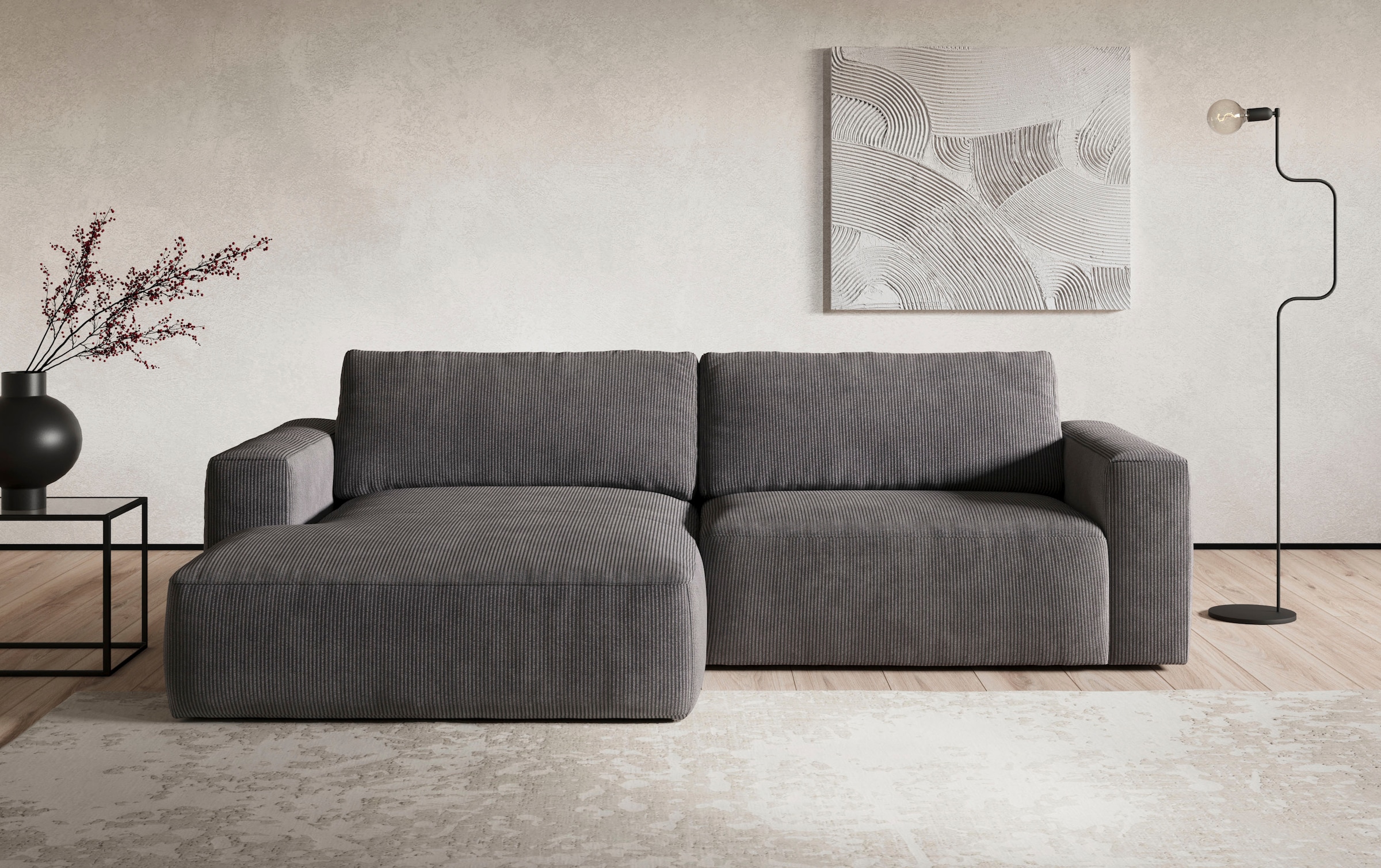 COTTA Ecksofa »Lasso L-Form, XL-Sofa«, mit breiter Recamiere im trendigen C günstig online kaufen