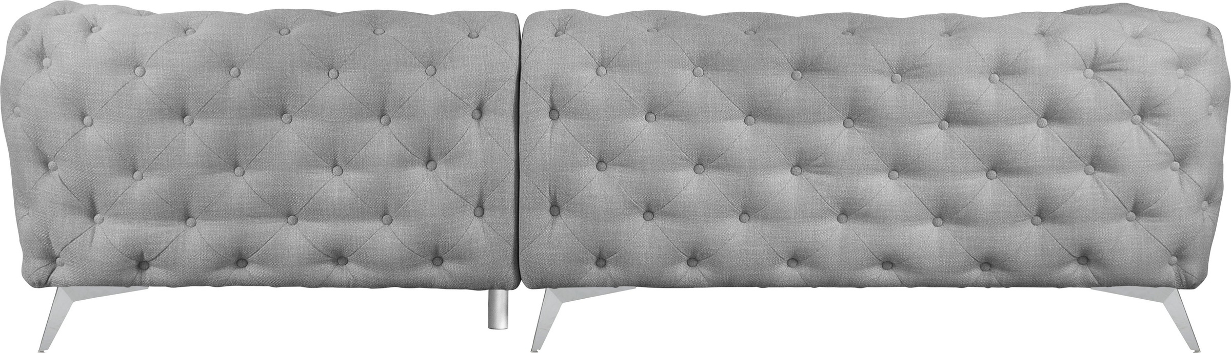 Leonique Chesterfield-Sofa »Ecksofa GLYNIS L-Form mit Wellenunterfederung, Maße B/T/H 264/264/75cm«, aufwändige Knopfheftung, moderne Chesterfield Optik, Fußfarbe wählbar