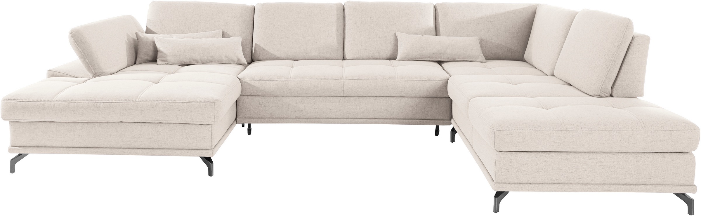 PLACES OF STYLE Wohnlandschaft »Costello U-Form, B: 363 cm mit Sitztiefen-, günstig online kaufen