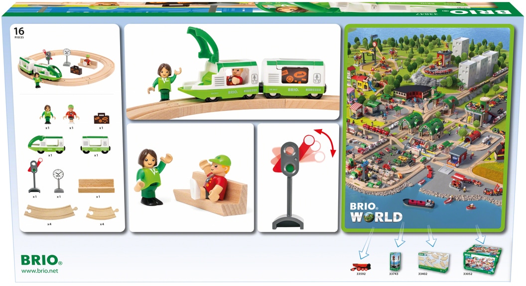 BRIO® Spielzeug-Eisenbahn »BRIO® WORLD, Starter Set Reisezug«, FSC® - schützt Wald - weltweit