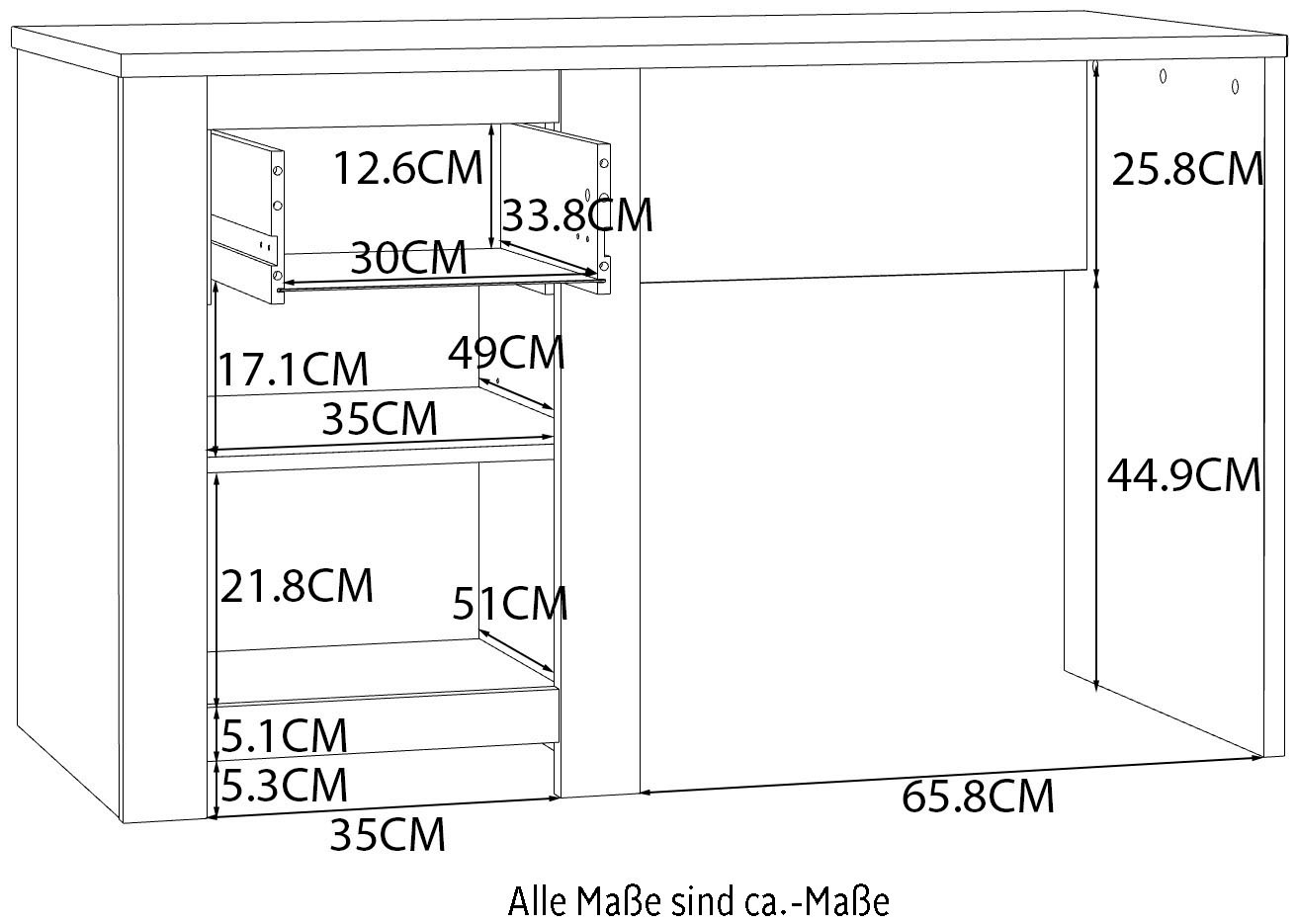 FORTE Schreibtisch »Cayetano«, Breite 120 cm