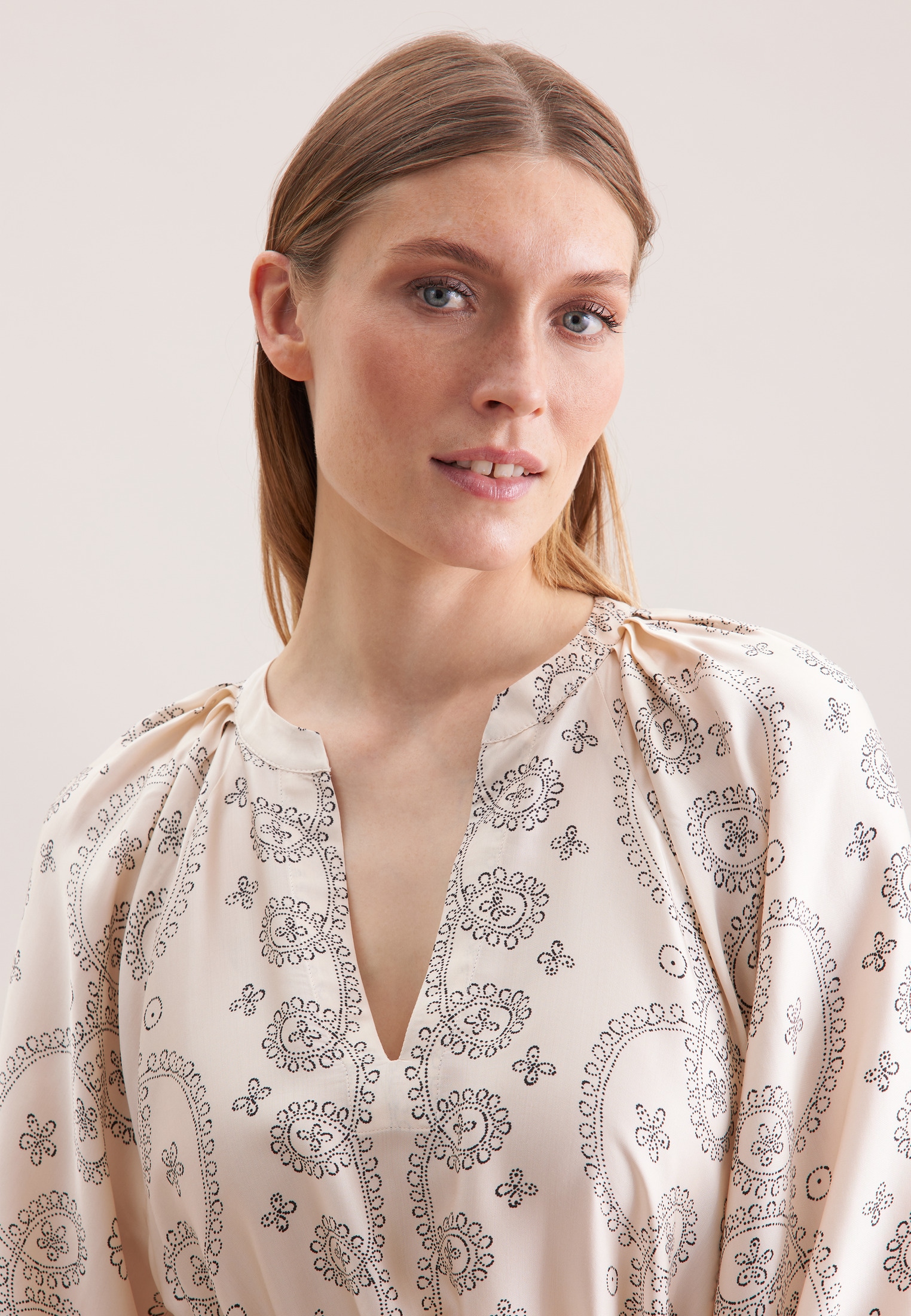 seidensticker Sommerkleid 3/4 V-Neck Druck