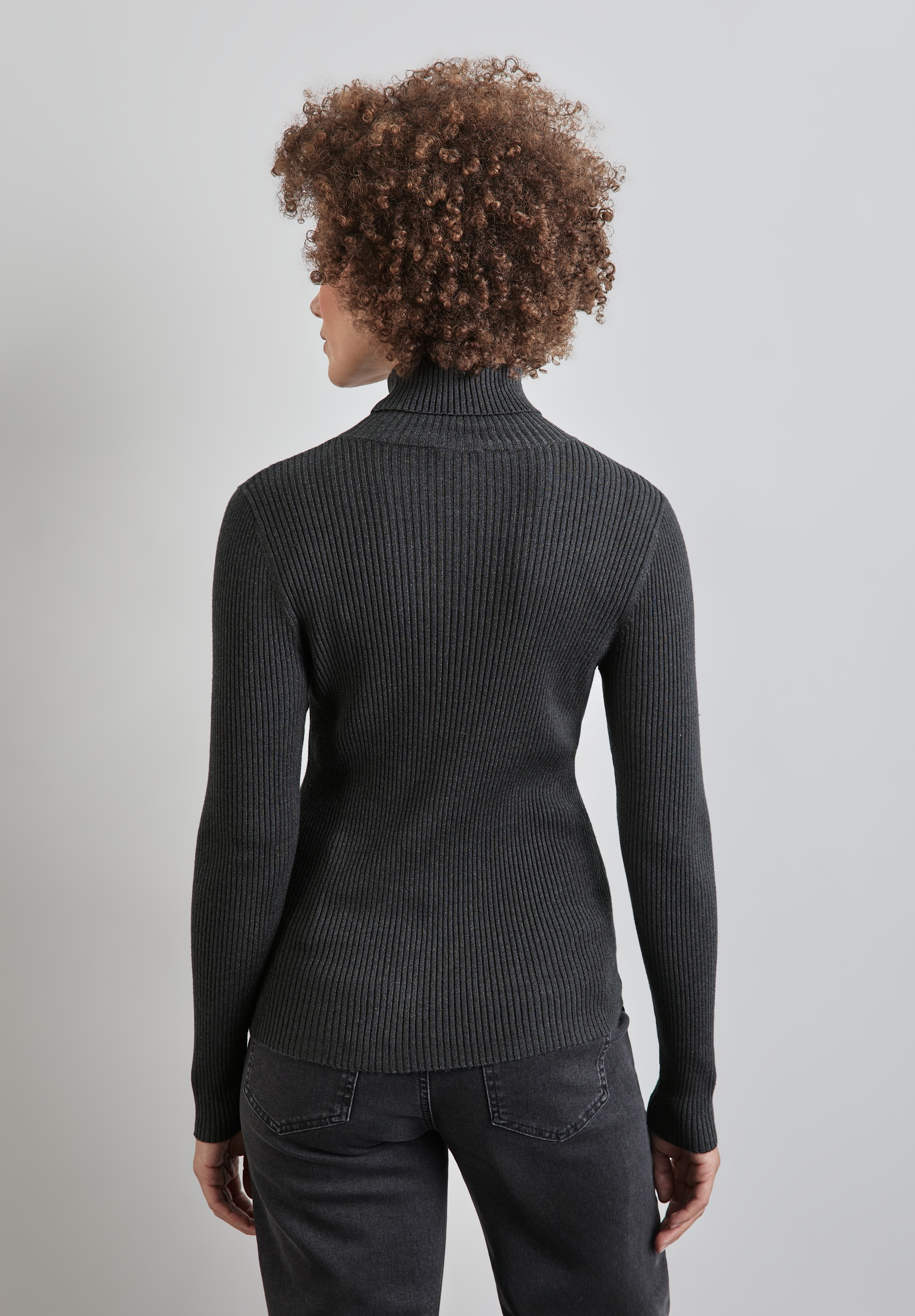 STREET ONE Rollkragenpullover, mit Rippstruktur