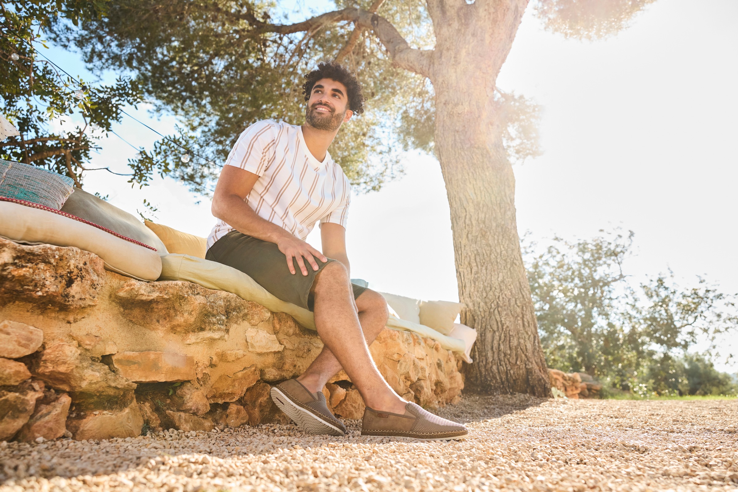 Rieker Espadrille  Slipper, Strandschuh, Sommerschuh mit Stretcheinsätzen