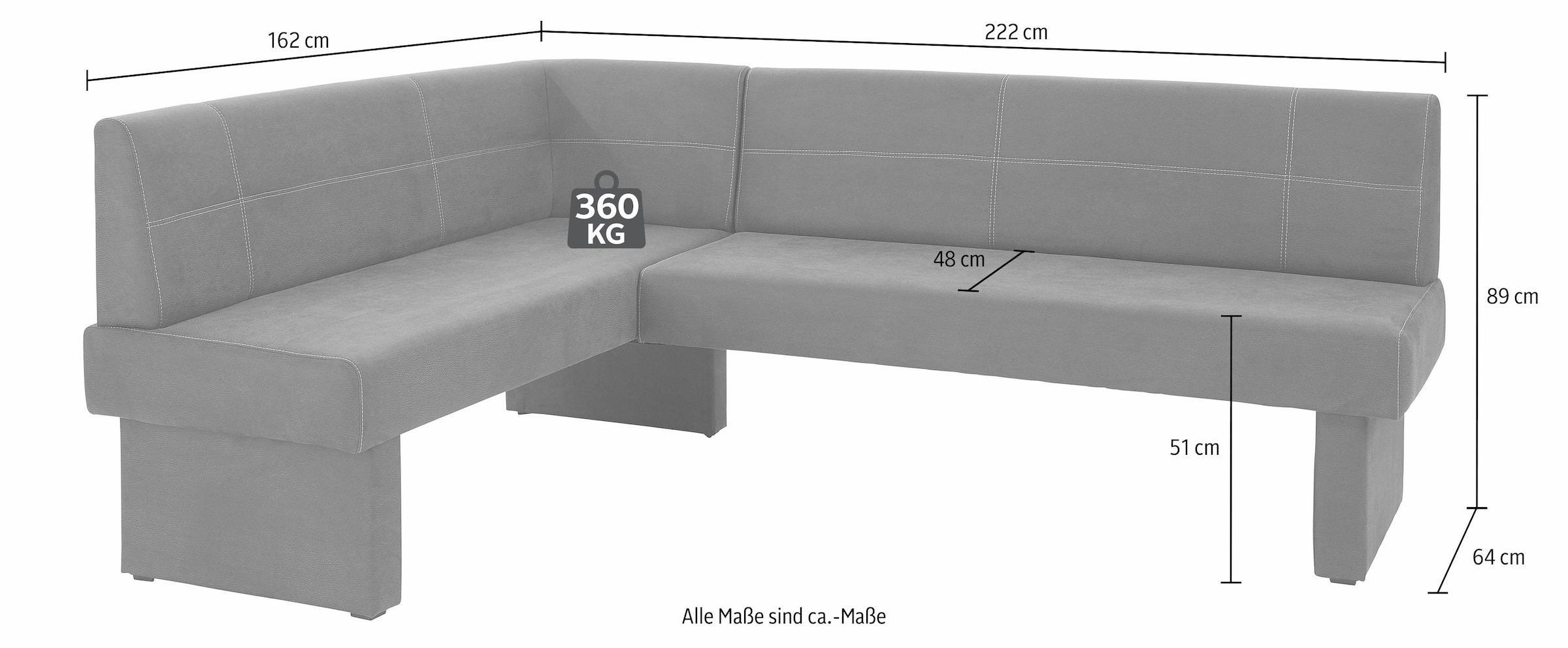 Home affaire Eckbank »Nils«, Sitz und Rücken gepolstert, verschiedene Qualitäten