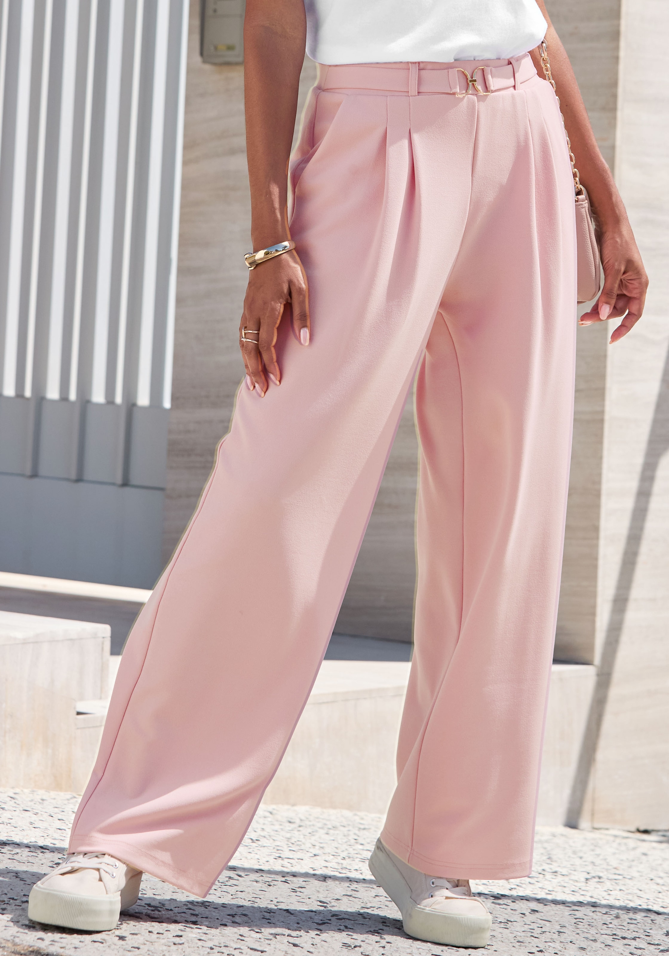 LASCANA Schlupfhose »aus bügelfreier Ware mit weitem Bein«  Sommerhose, sommerlich elegant, Business chic