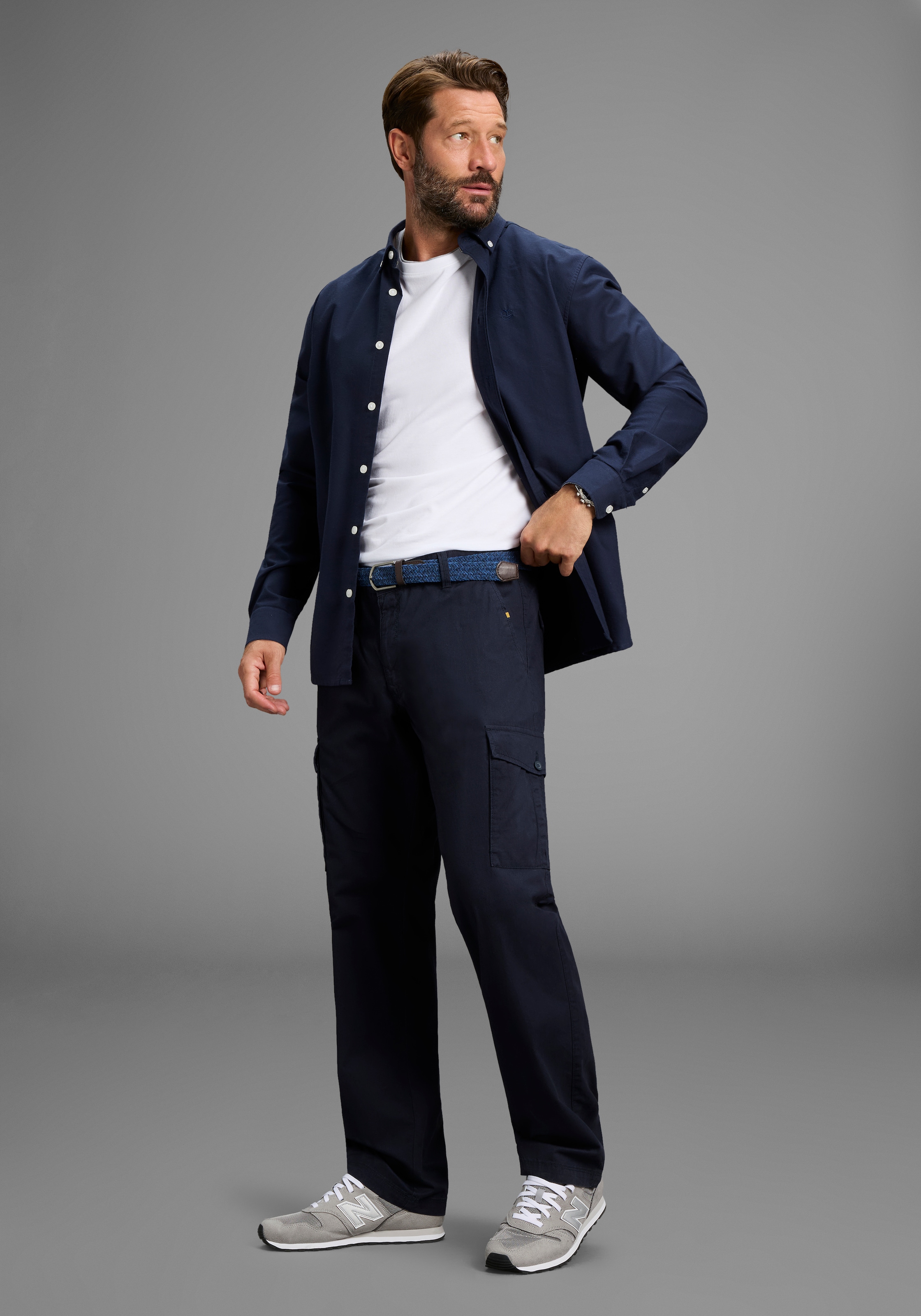 Man's World Cargohose »Cargohose Große Größen inkl. Gürtel«