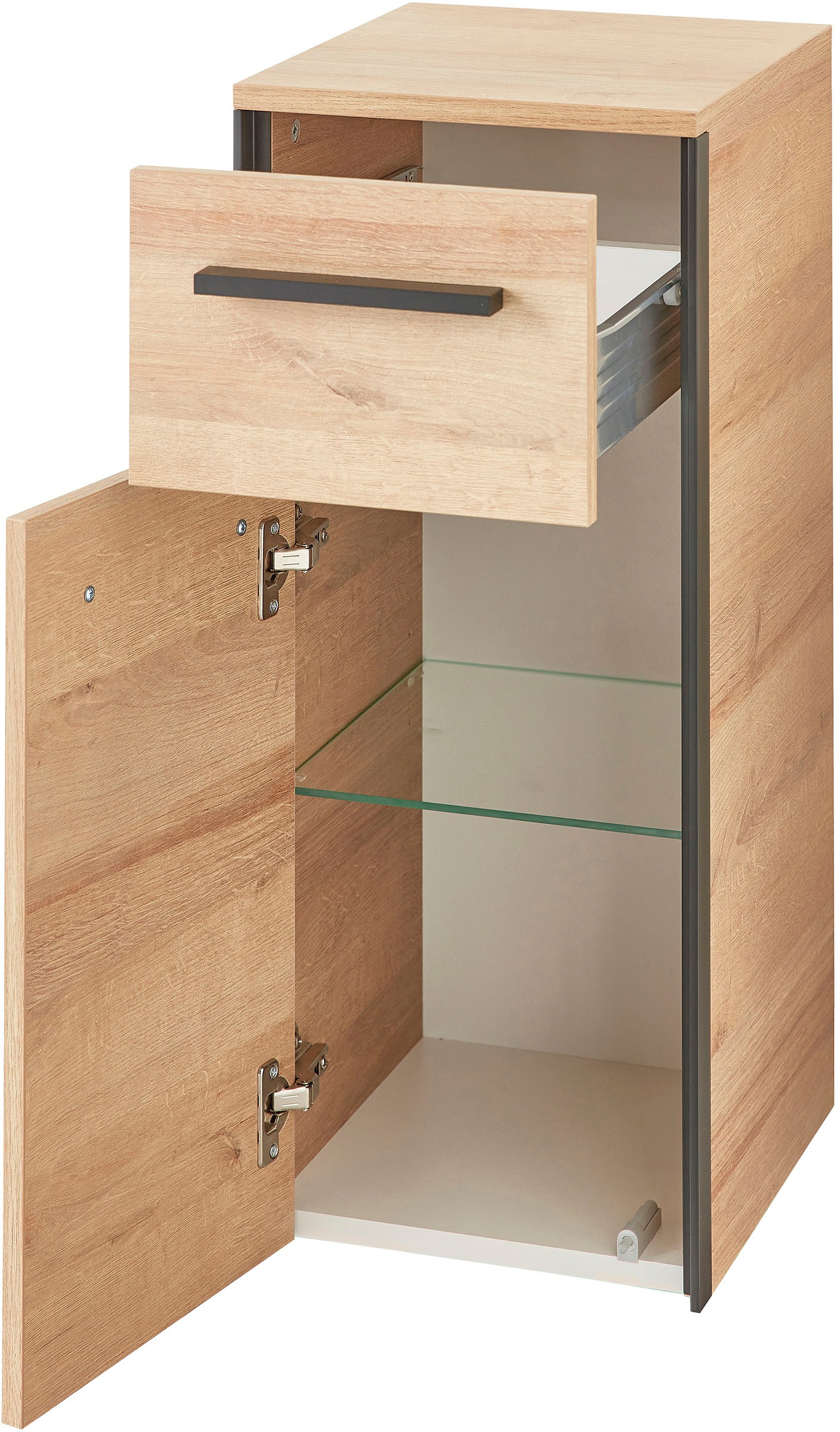 Saphir Badmöbel-Set »Quickset 395 4-teilig, Waschbeckenunterschrank mit LED-Spiegelschrank«, (4 St.), Unterschrank, Hängeschrank inkl. Türdämpfer, 6 Türen, 1 Schublade