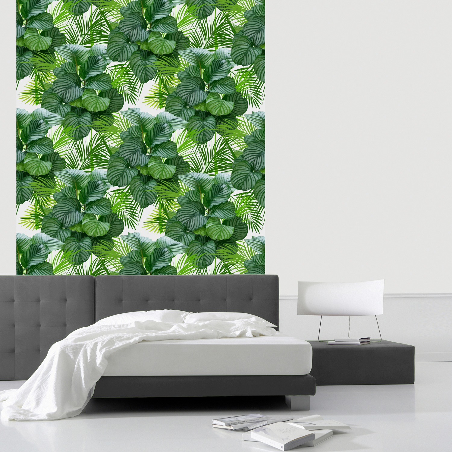 queence Vinyltapete »Tropische Blätter-Grün«, bedruckt-Motiv-botanisch-flor günstig online kaufen