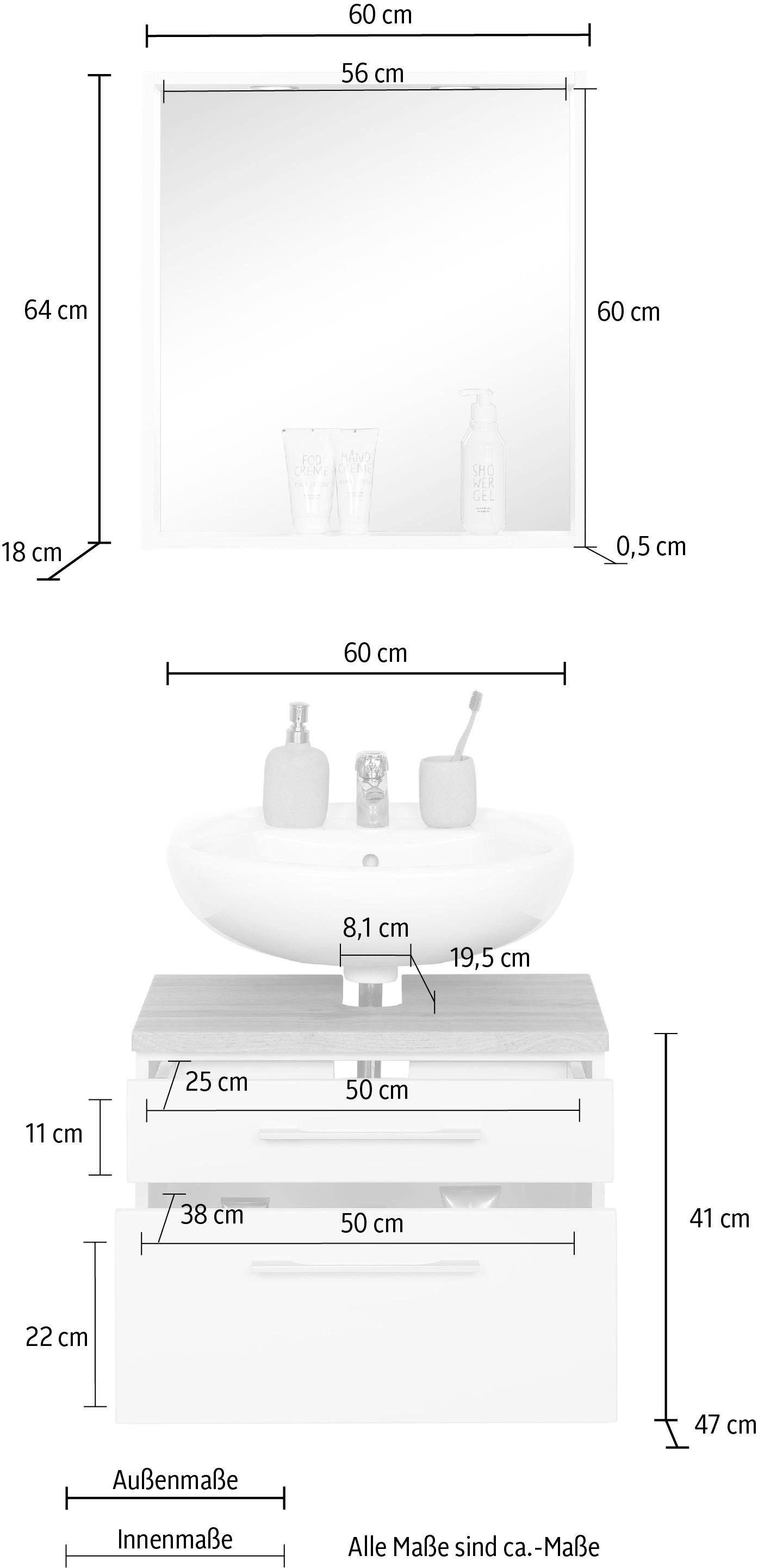 welltime Badmöbel-Set »Davos« 2 Stk. tlg.