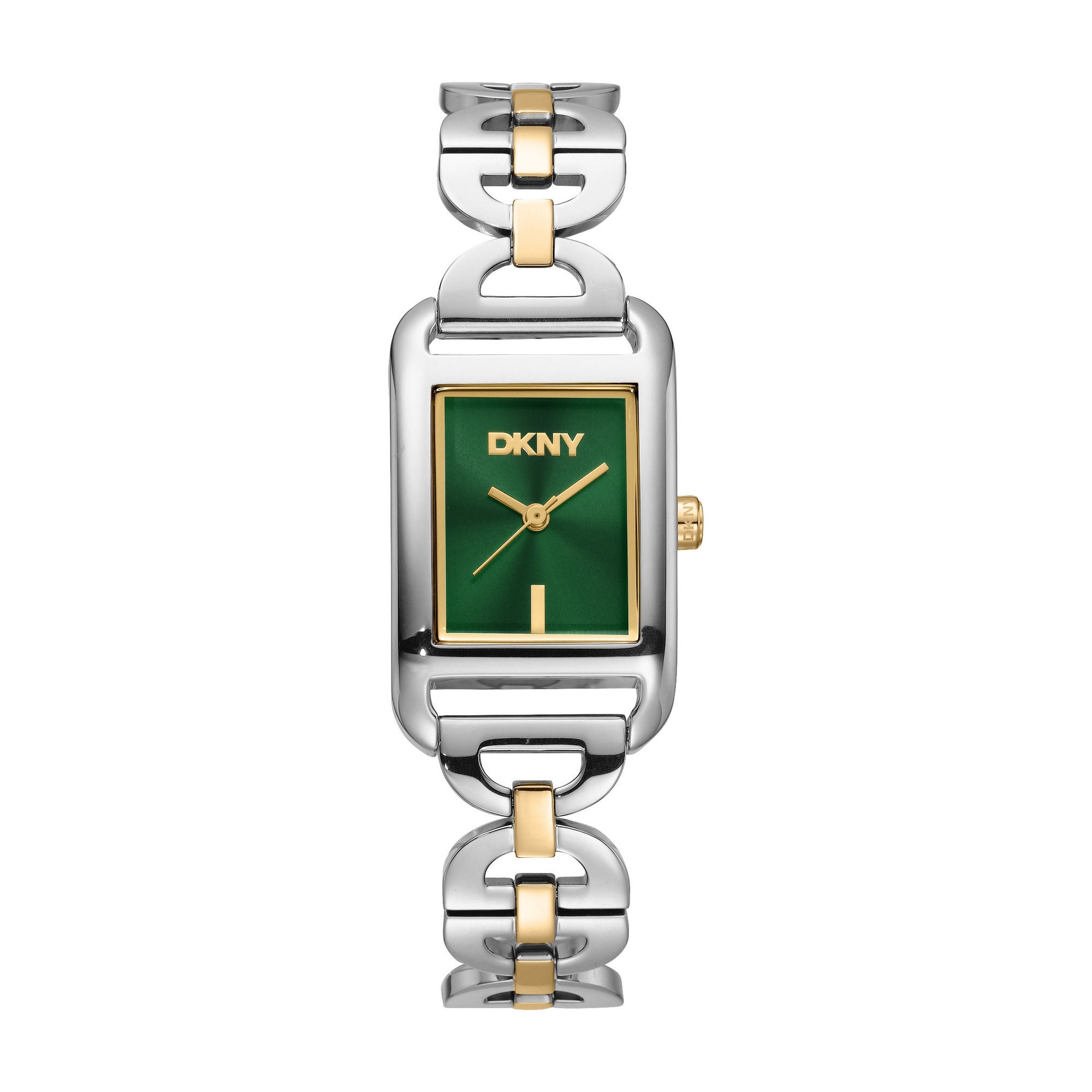 DKNY Quarzuhr »Open Link square Watch« Armbanduhr, Damenuhr, Edelstahlarmband, analog