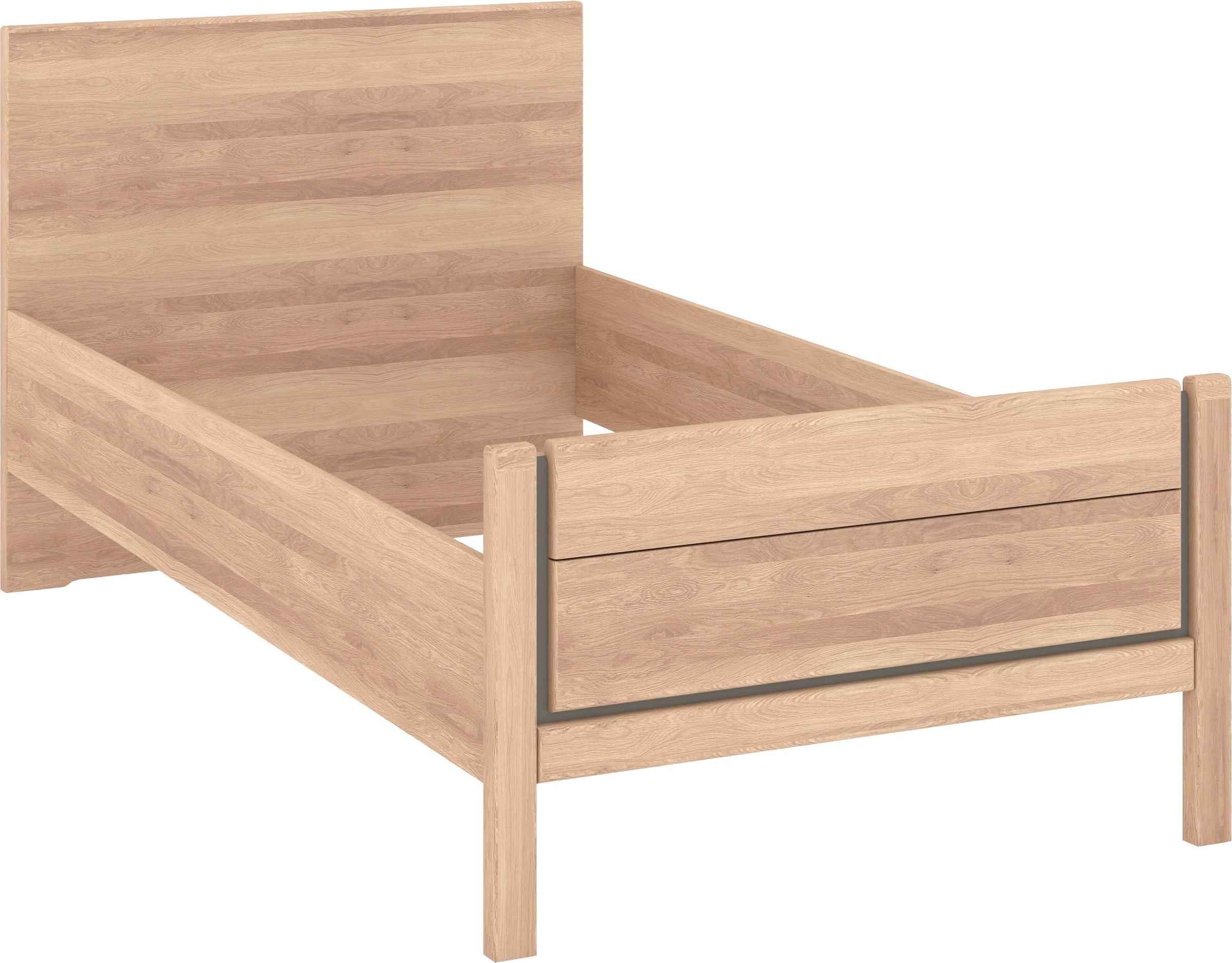 Musterring Holzbett »Sorrent, Bettgestell, Bettrahmen, teilmassiv Eiche«, (MADE IN GERMANY), Eiche teilmassiv, Liegehöhenverstellung, Stollenfußteil