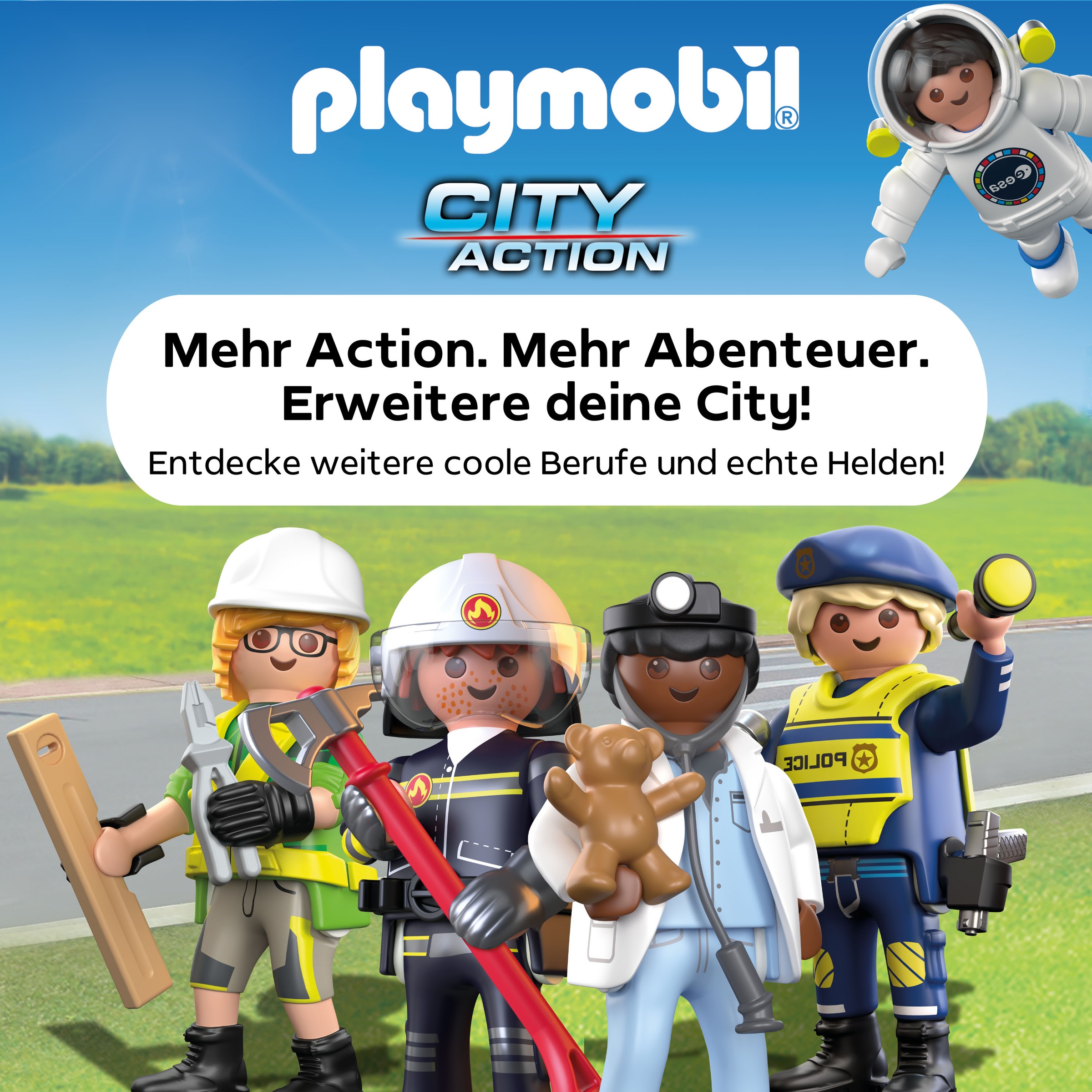 Playmobil® Konstruktions-Spielset »Weltraummission (71734), Playmobil Action Heroes«, (57 St.), Made in Europe
