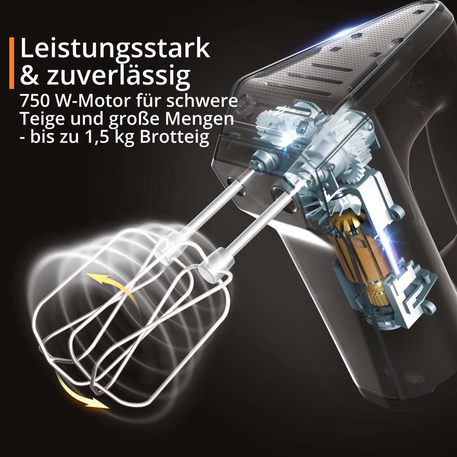 Krups Handmixer »3, Mix 9000« 750 W inkl. Schneebesen, Knethaken, Pürierstab-Aufsatz, Messbecher, GN9121