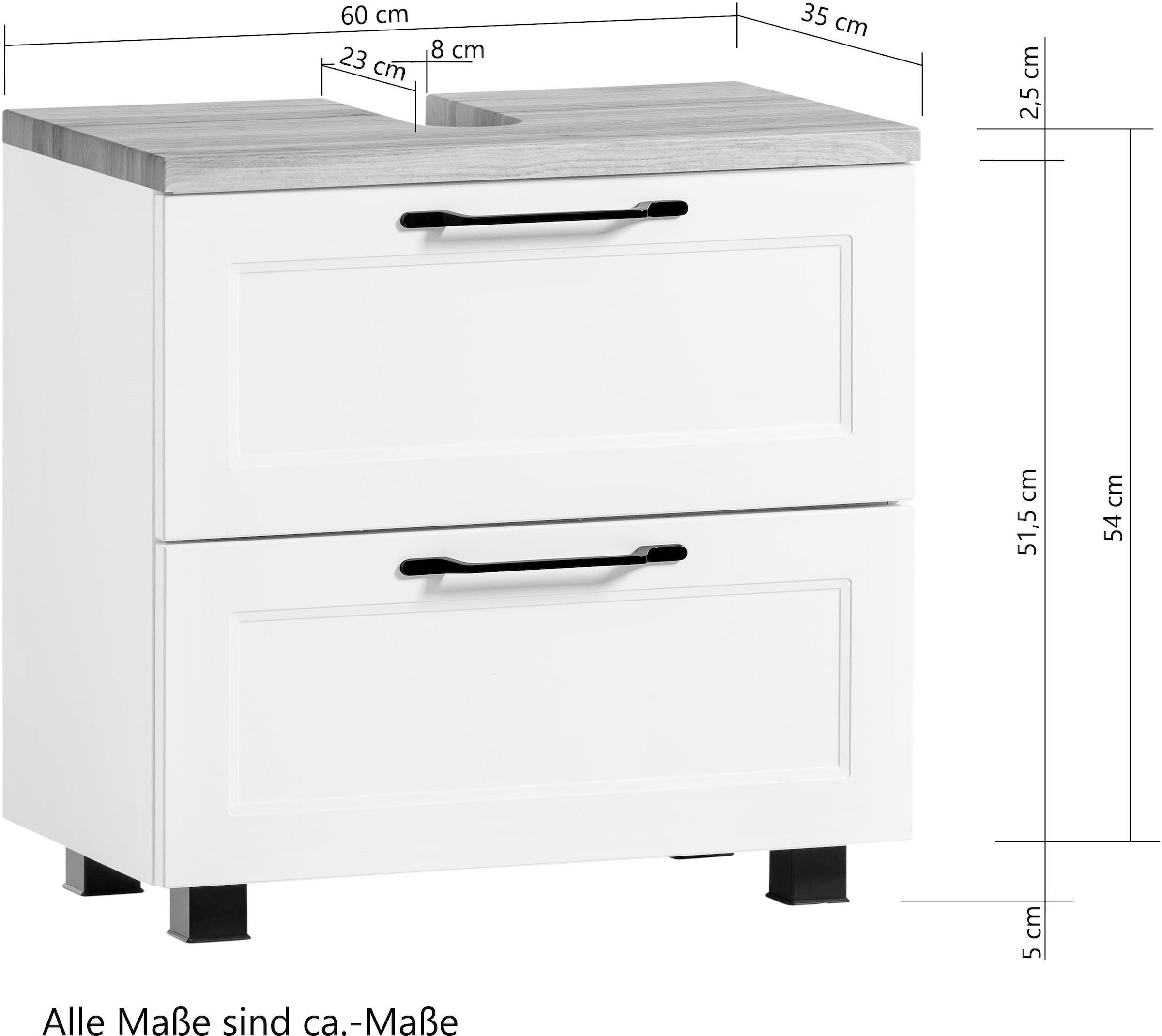 welltime Badmöbel-Set »Lana«, (Komplett-Set, 2 St.), Badezimmer-Set, 2-teilig, 60 cm breit