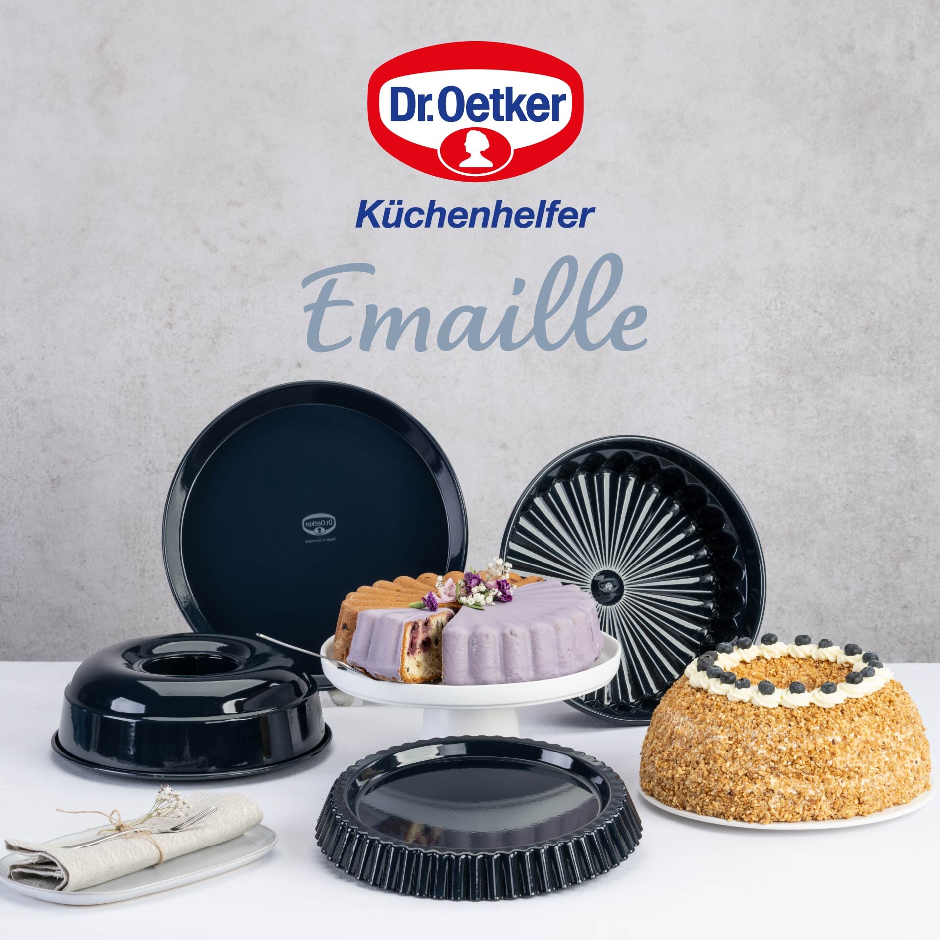 Dr. Oetker Küchenhelfer Kuchenblech »Back-Liebe Emaille, 30 cm« Emaille 1 Stk. tlg.