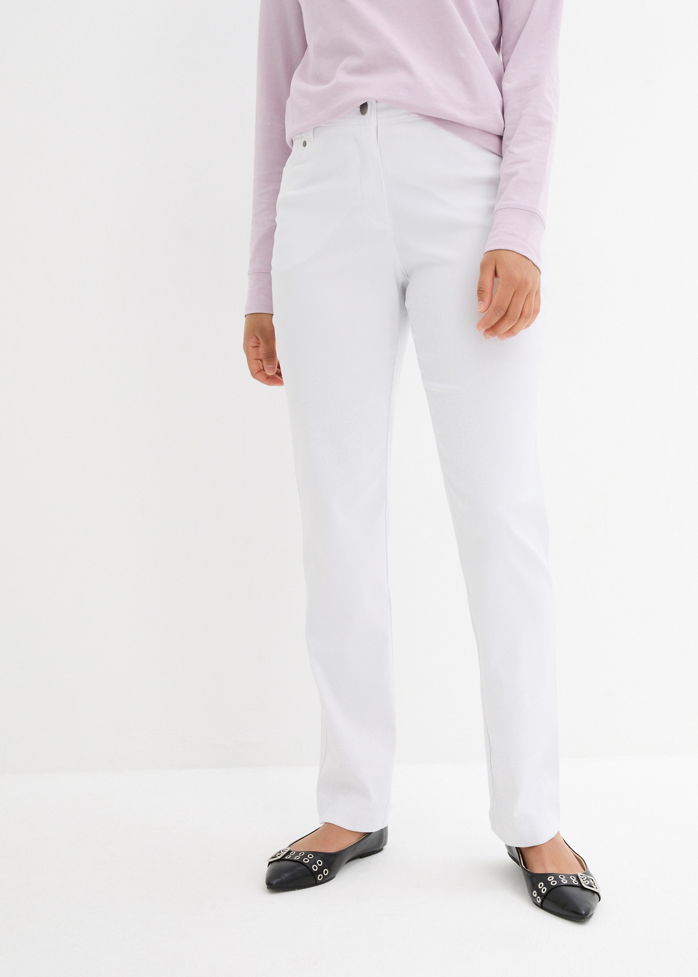 bonprix Stretch-Hose »Bengalin-Stretch-Hose mit Bequembund, Straight«  aus Polyester, Viskose und Elasthan, mit Bequembund, Regular Fit