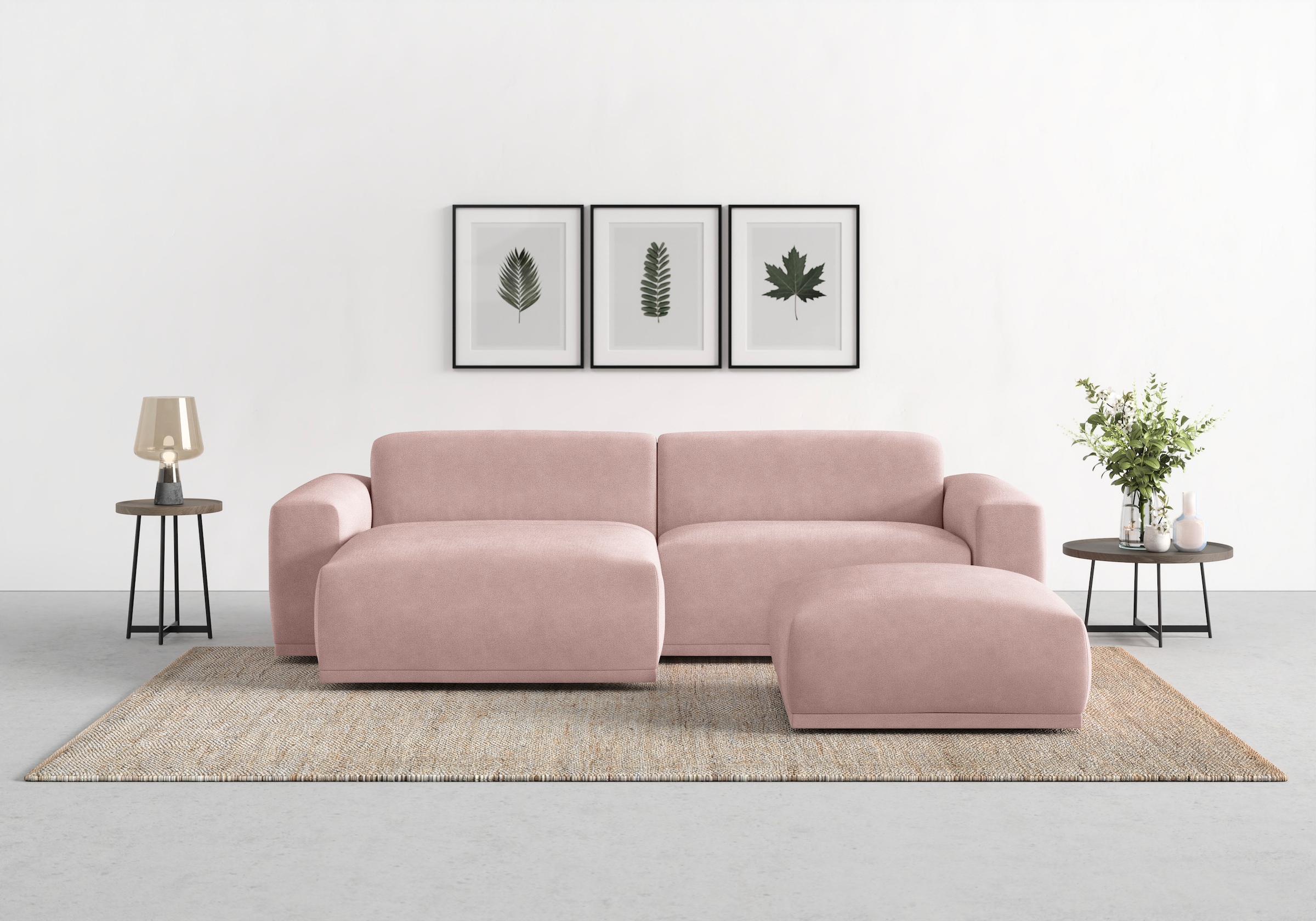 TRENDMANUFAKTUR Ecksofa »Braga, mit hochwertigem Kaltschaum, L-Form , in Cord erhältlich« modernes Sofa, Couch mit hohem Sitzkomfort, 255/72/160 cm (B/H/T)