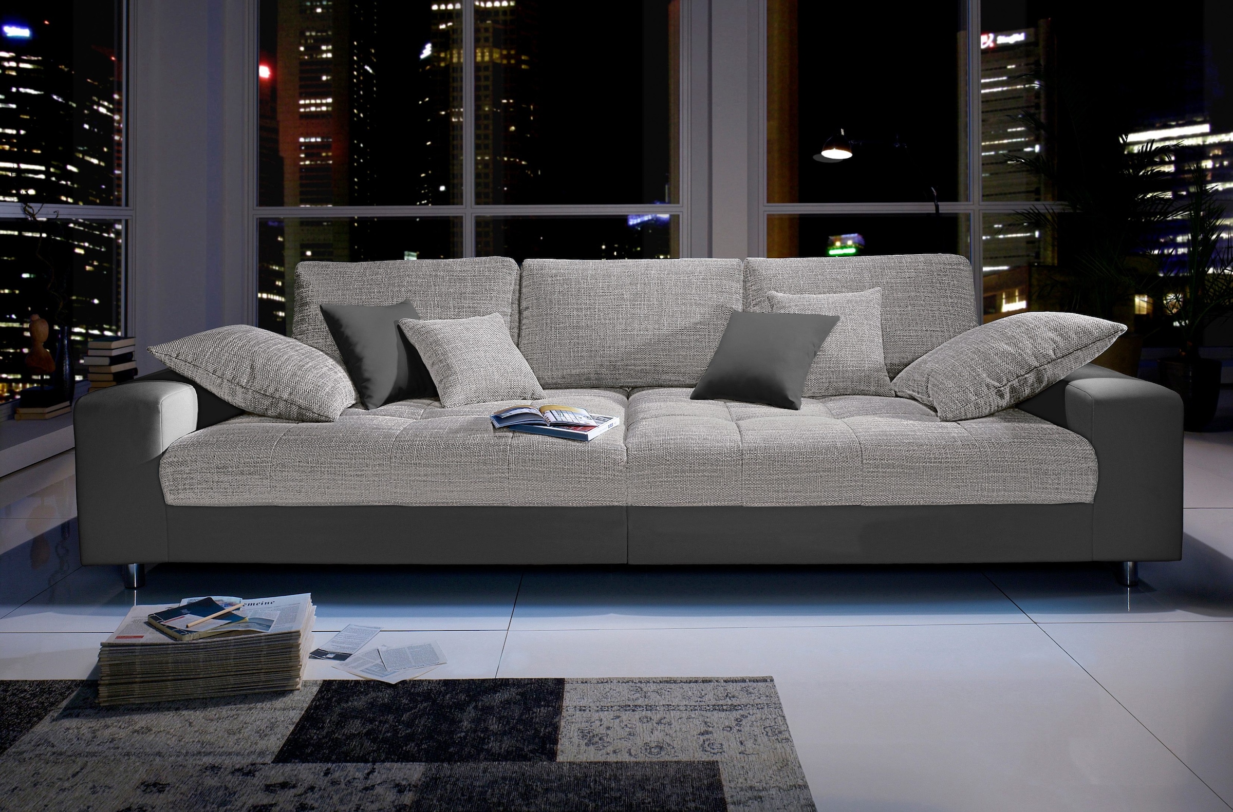 Jockenhöfer Gruppe Big-Sofa »Trento«, mit Wellenfederung, Sitzkomfort und mehrfach  verstellbare Kopfstützen auf Rechnung bestellen