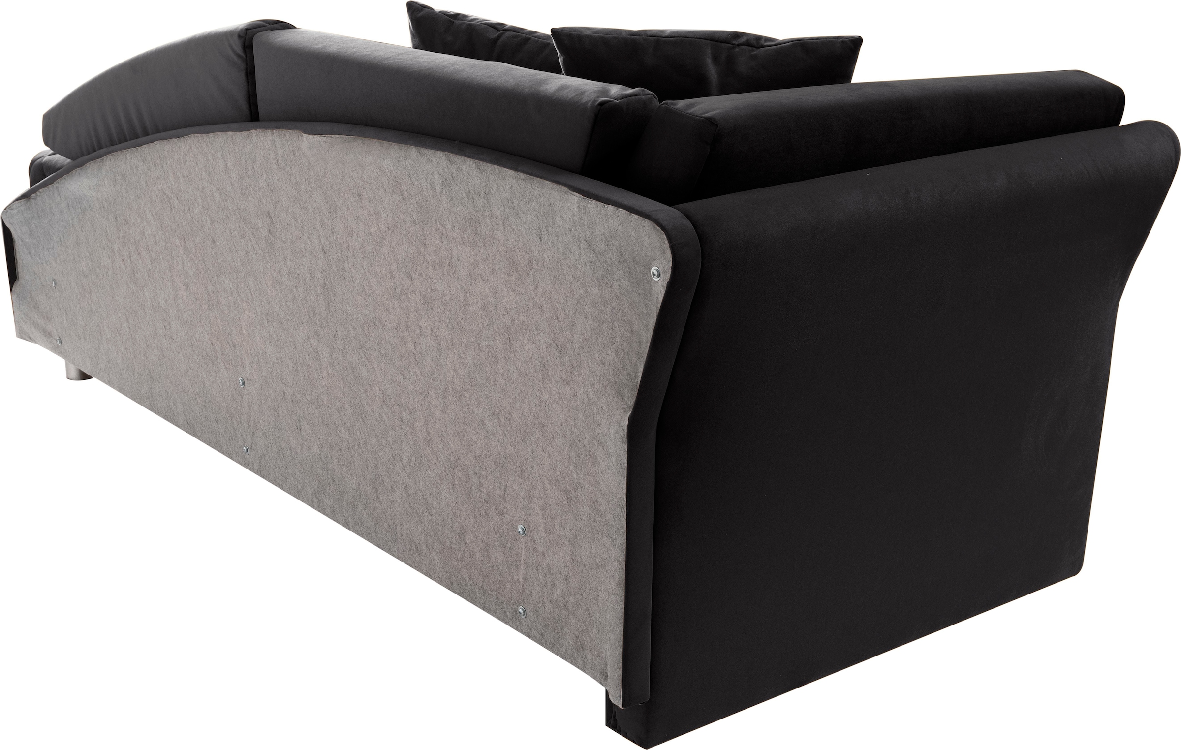 alina Schlafsofa »Lindsay«, Bettkasten, Zierkissen-Set aus: 2 Stk. 40x40cm, 1 Stk. 30x30cm