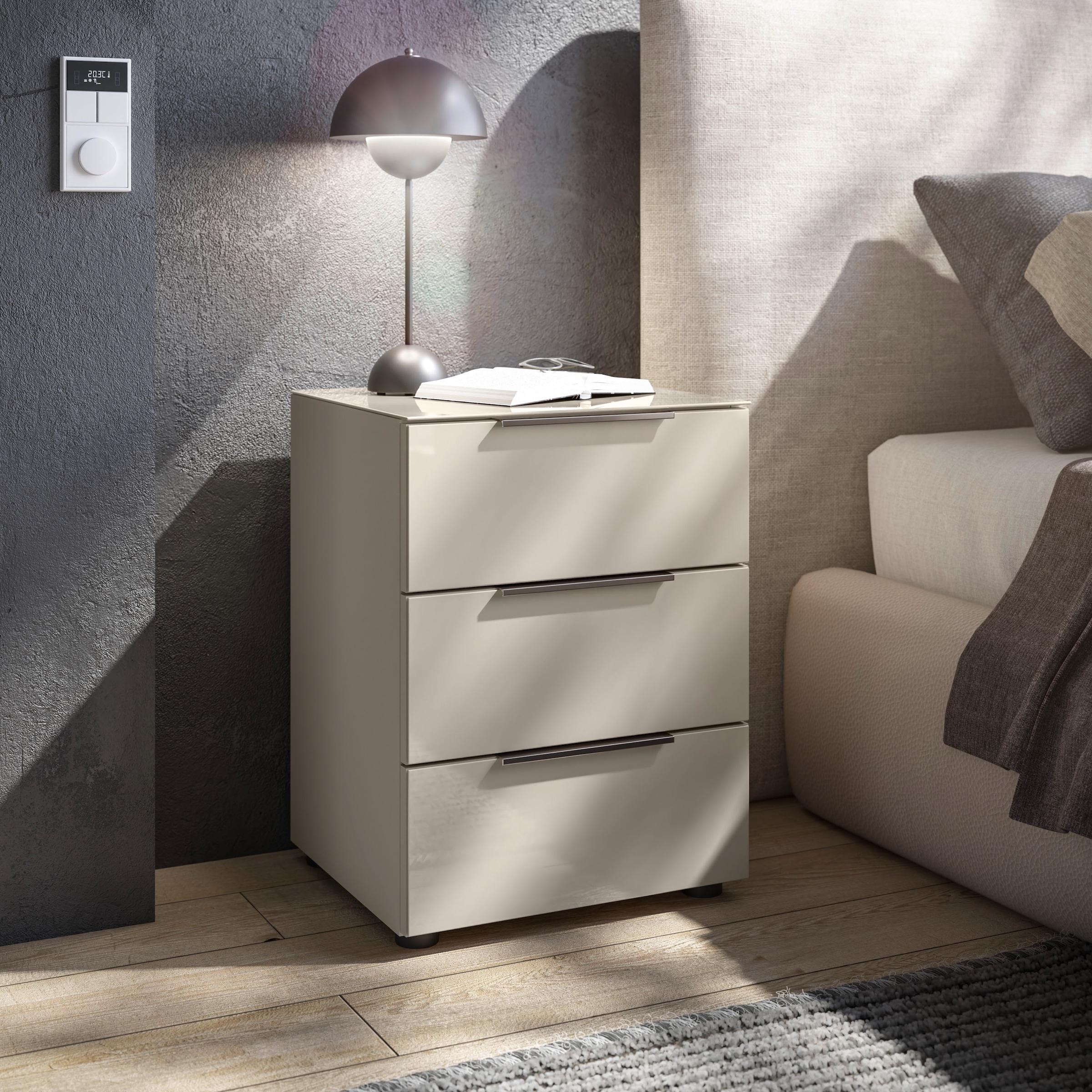 HBZ Kommode »Santorin Nachtkonsole, BxHxT 45x61x40 cm«, (1 St.), Breite 45cm, Softclose für Schubkästen, Melaminbeschichtung