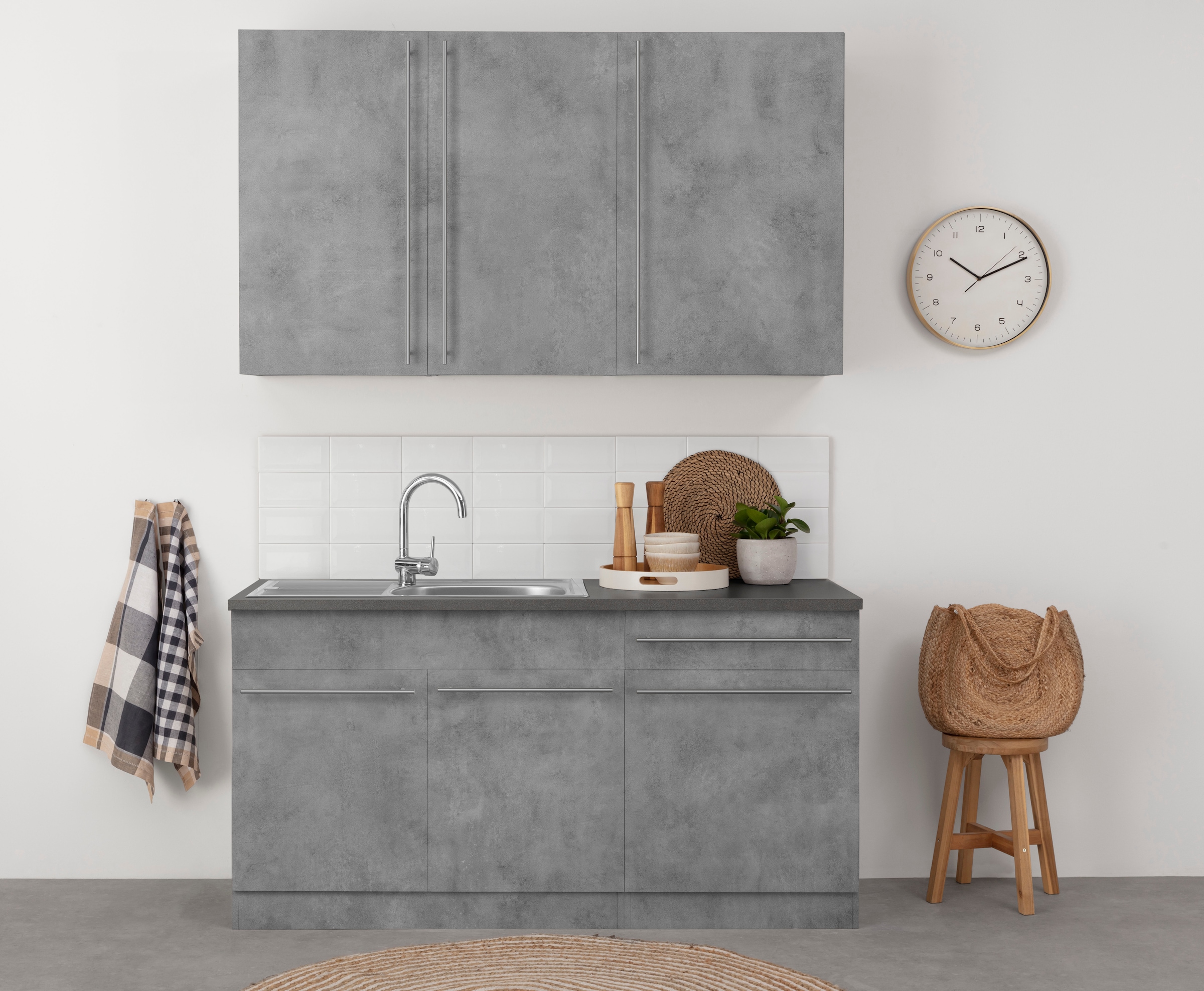 wiho Küchen Pantryküche »Chicago«, ohne E-Geräte, Breite 160 cm