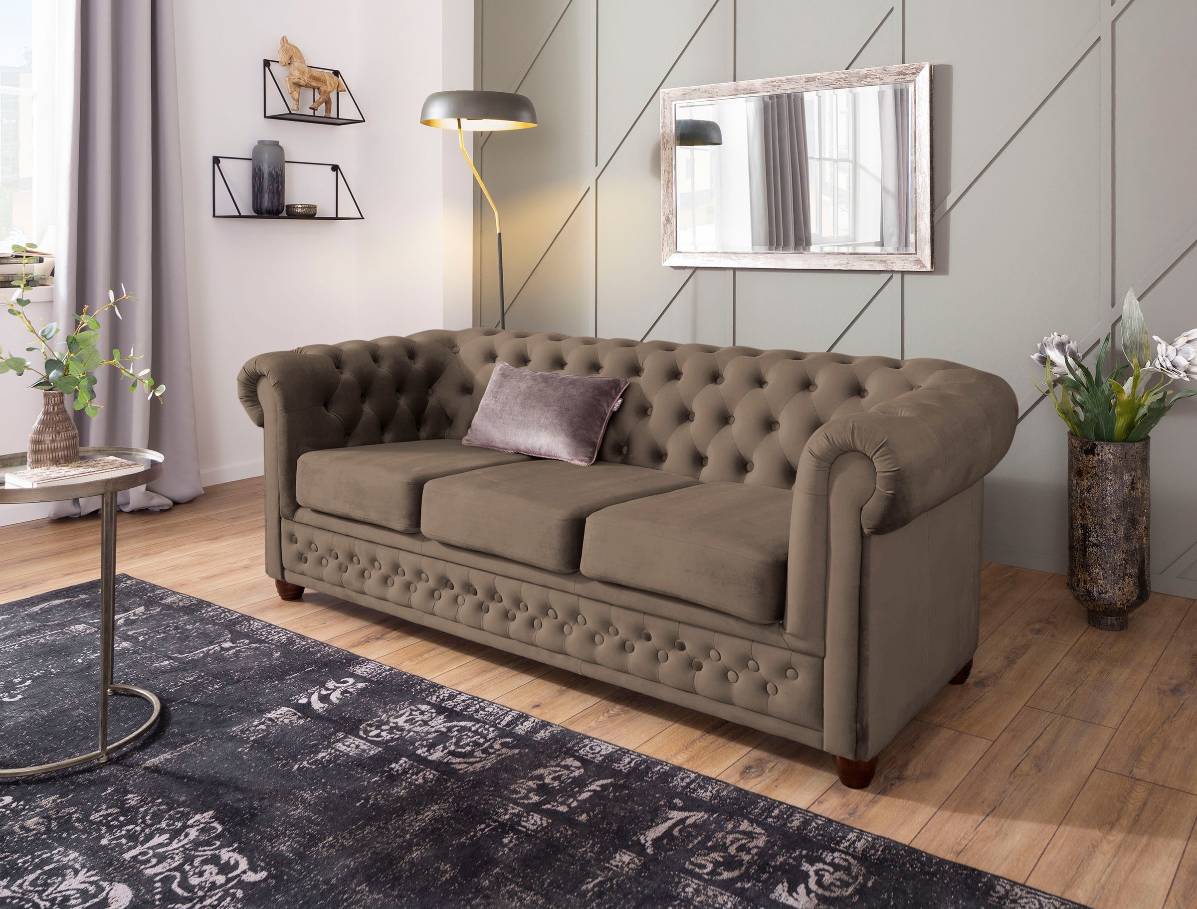 Home affaire Chesterfield-Sofa »New Castle« mit hochwertiger Knopfheftung i günstig online kaufen