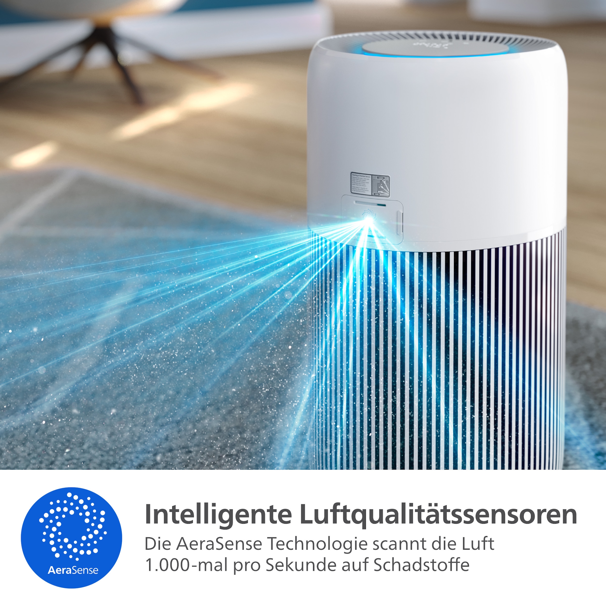 Philips Luftreiniger »AC2220/10 PureProctect Quiet 2200 Series, Luftreinigungsrate 420 m³/h« für 109 qm Räume 3-Schichten-HEPA-Filtersystem, mit App Verbindung, leise